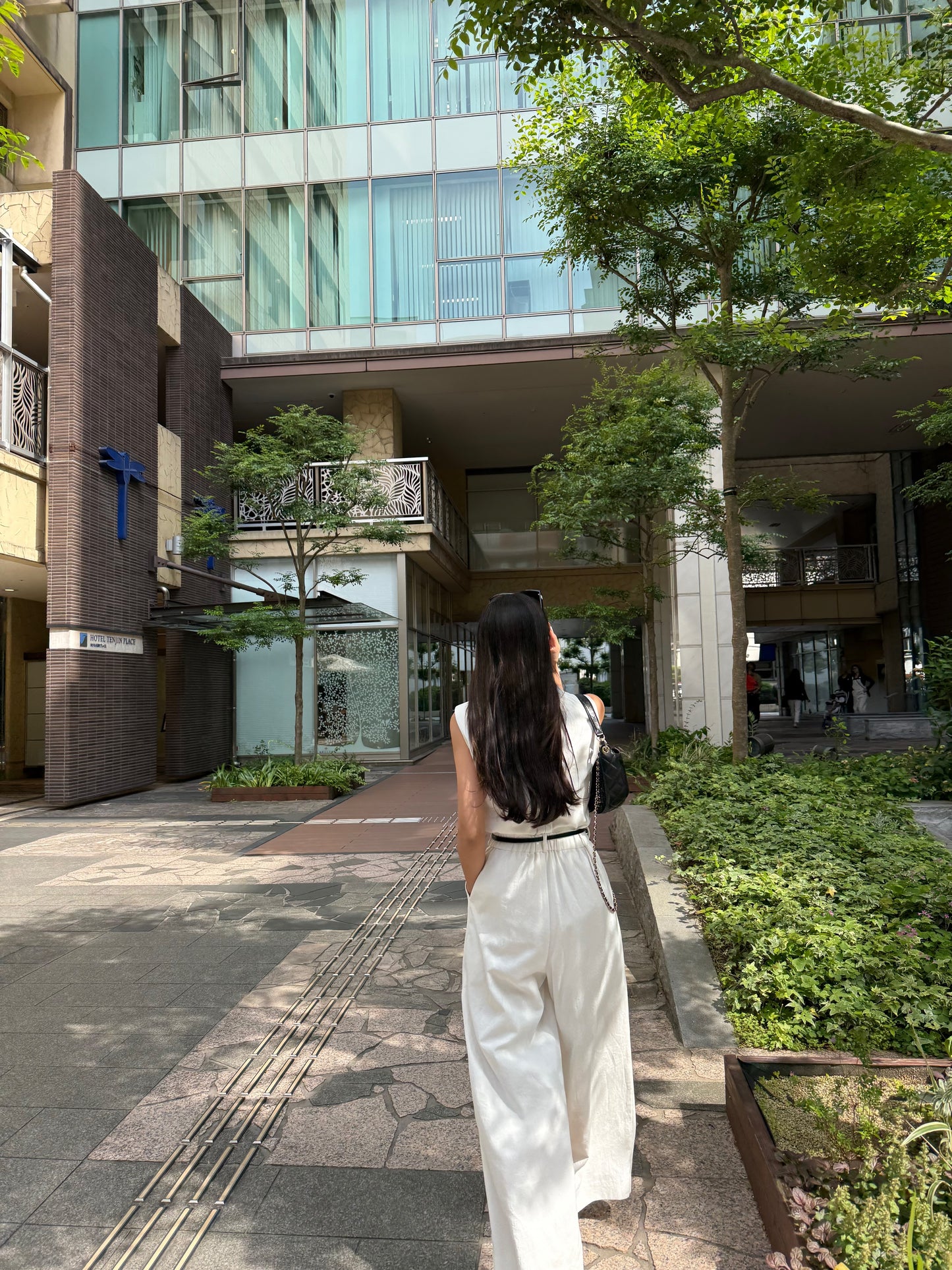 Lady linen like pants(White)