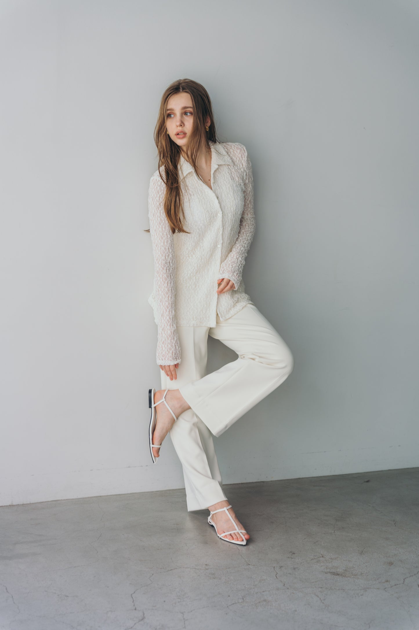 Lady lace shirt - white