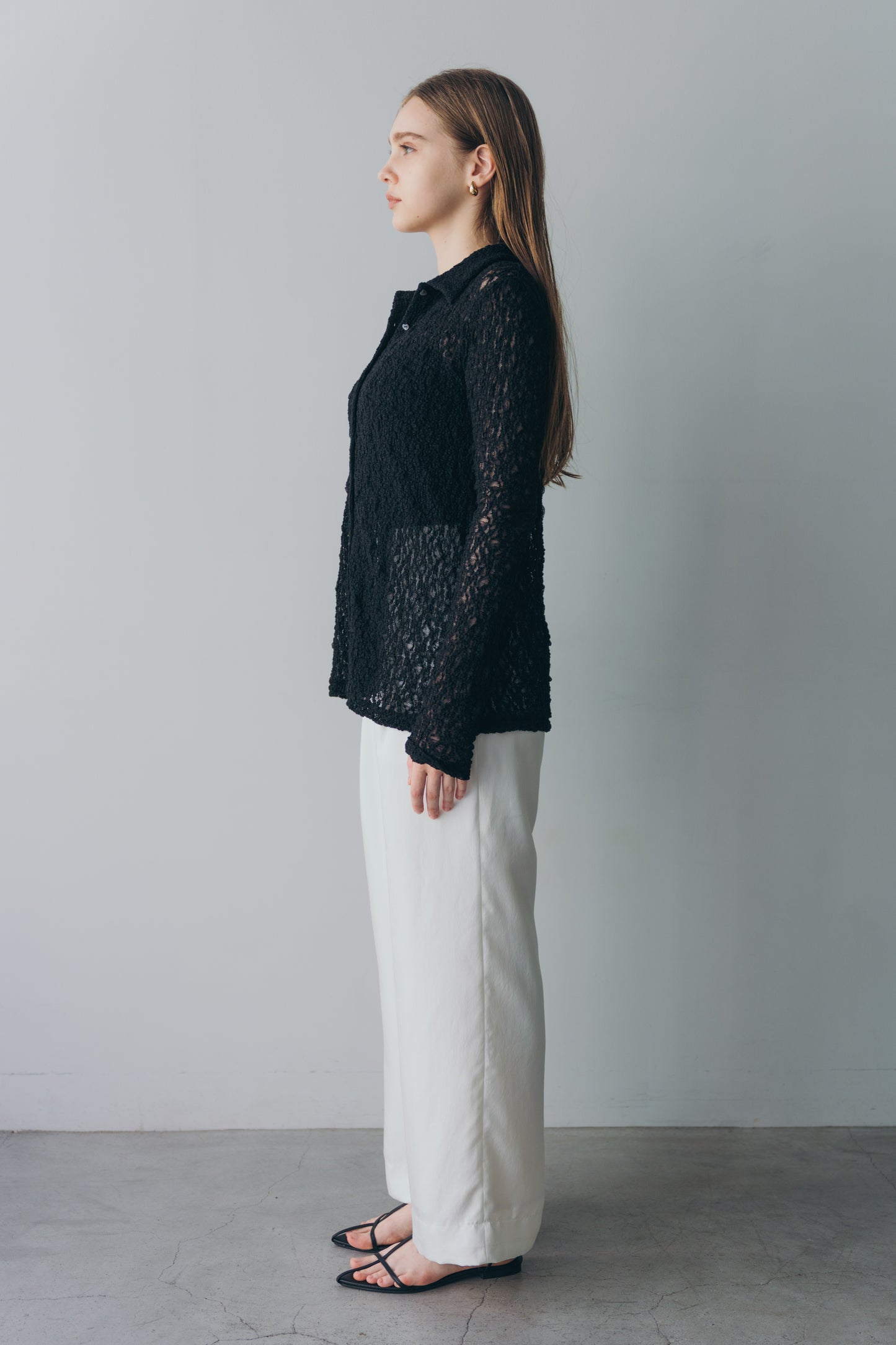 Satin wide pants - White