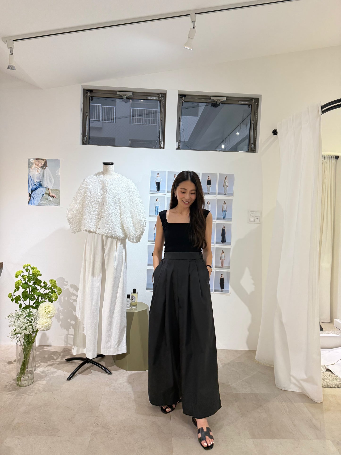 Easy 撥水 wide pants(Black)