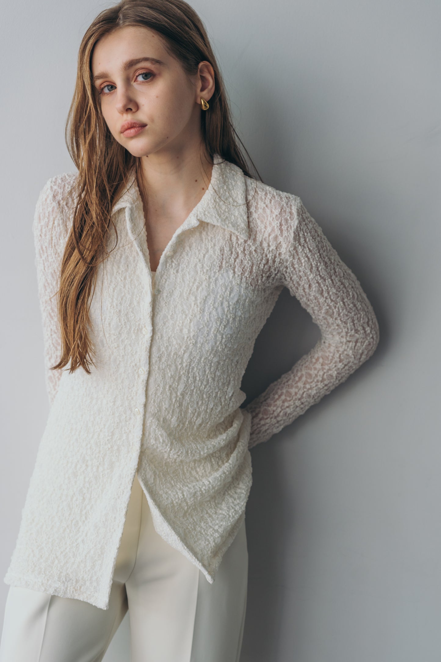 Lady lace shirt - white
