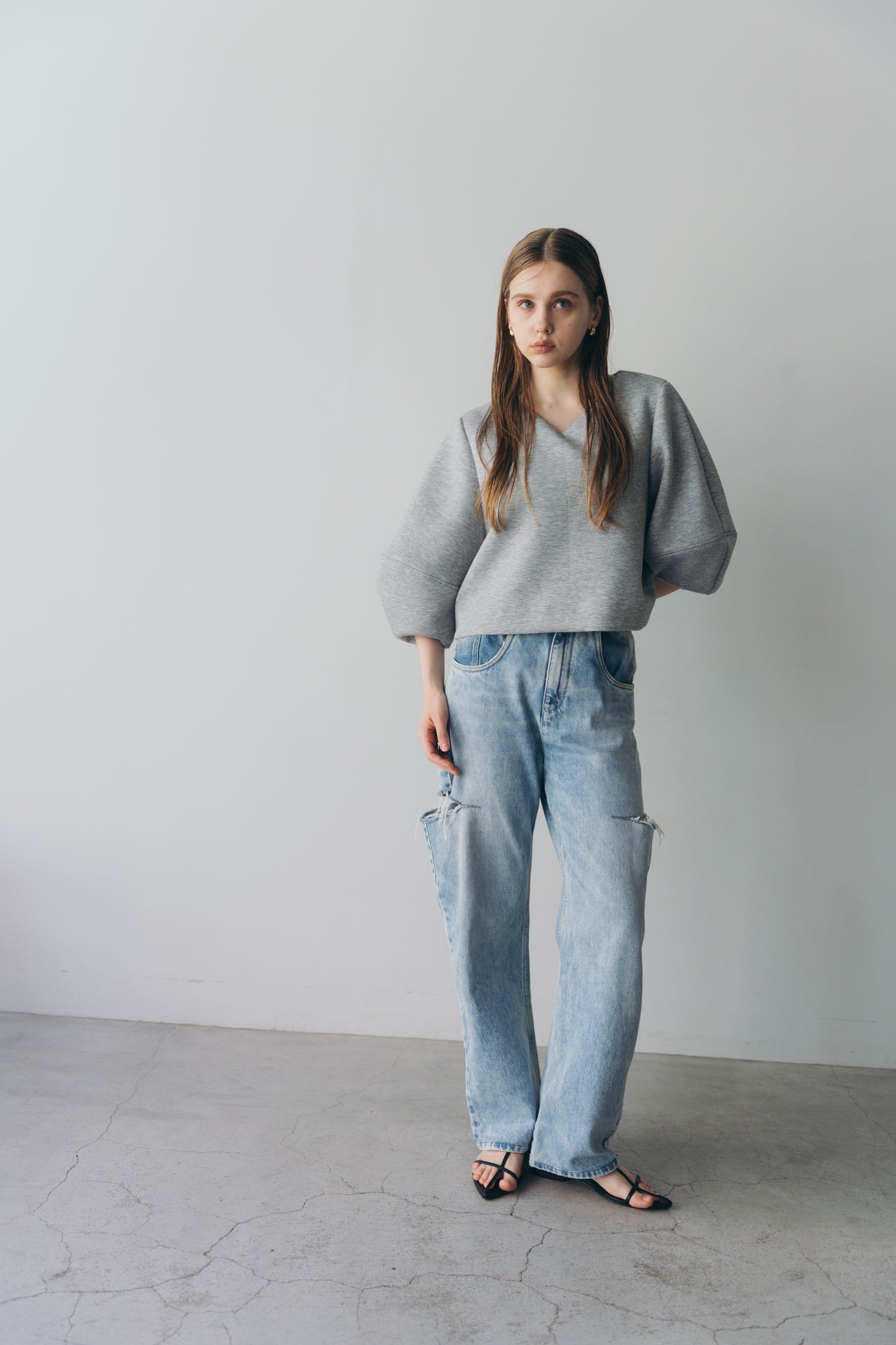 Lady puff tops - Gray