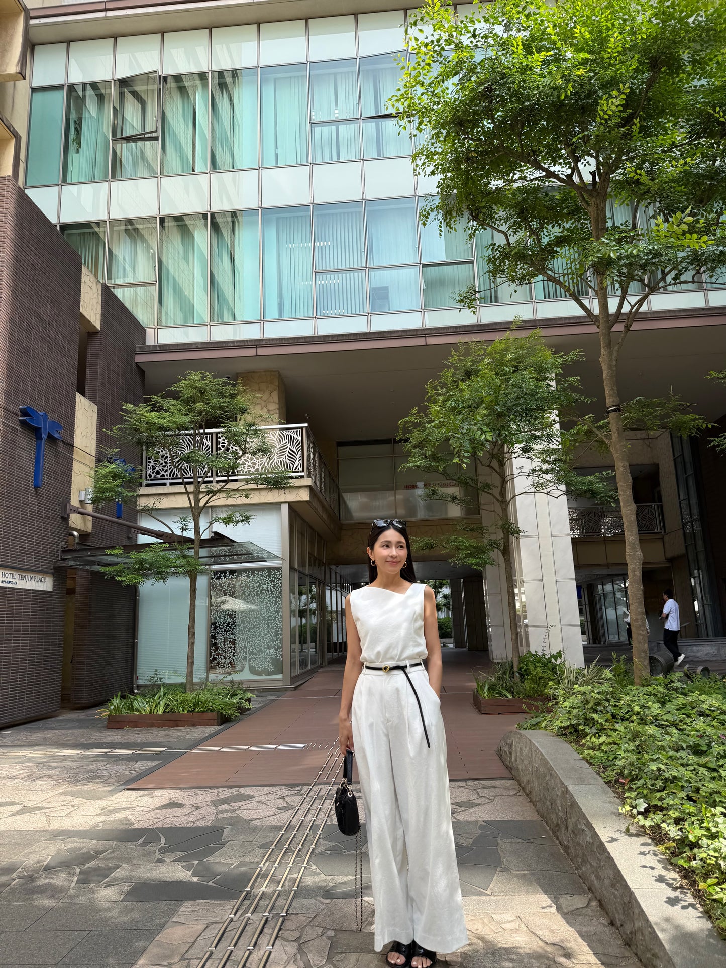 Lady linen like pants(White)