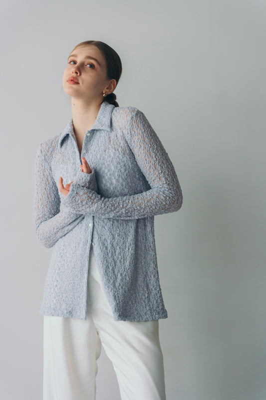 Lady lace shirt - Blue grey
