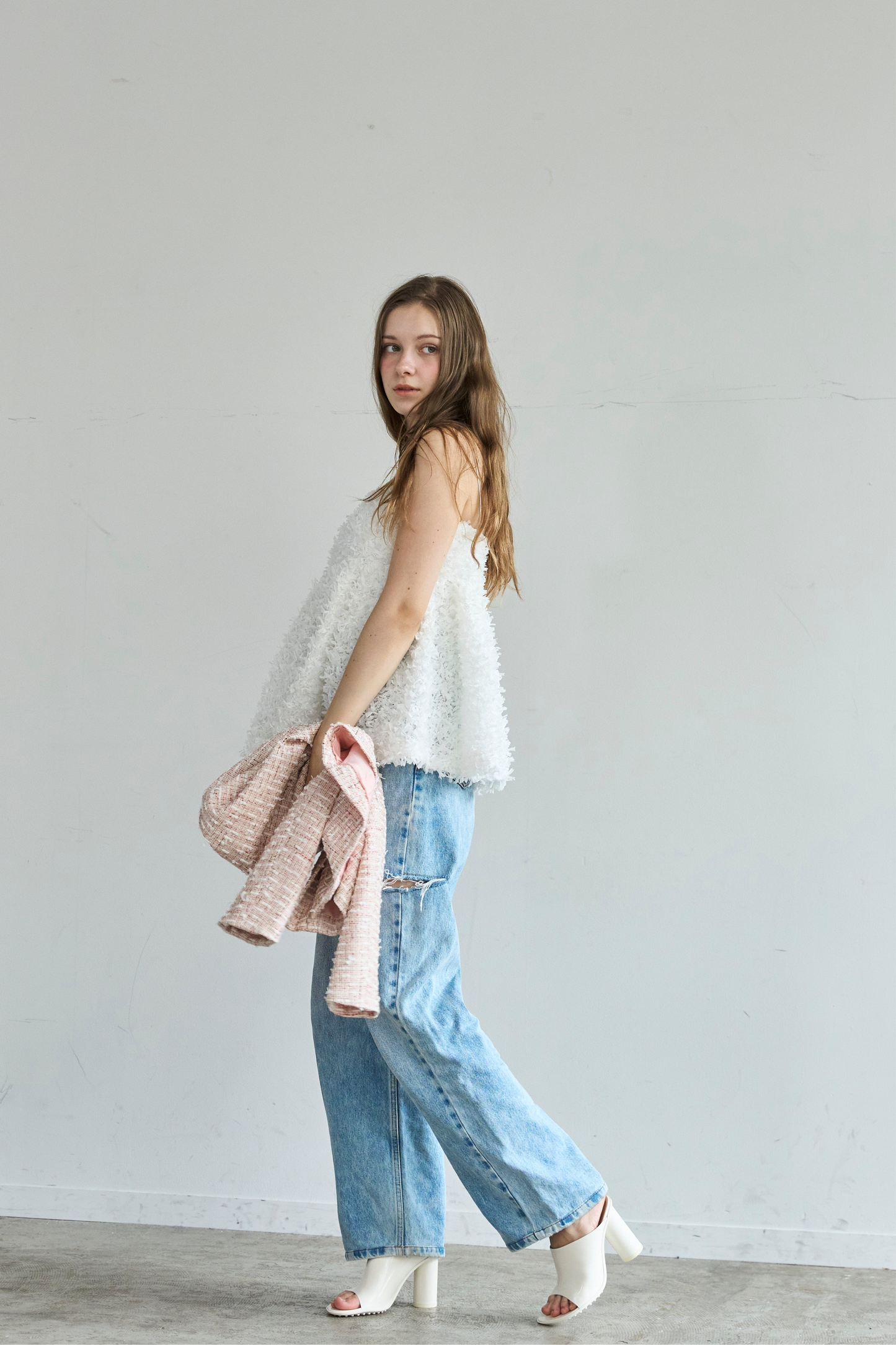 Fluffy cami (White)