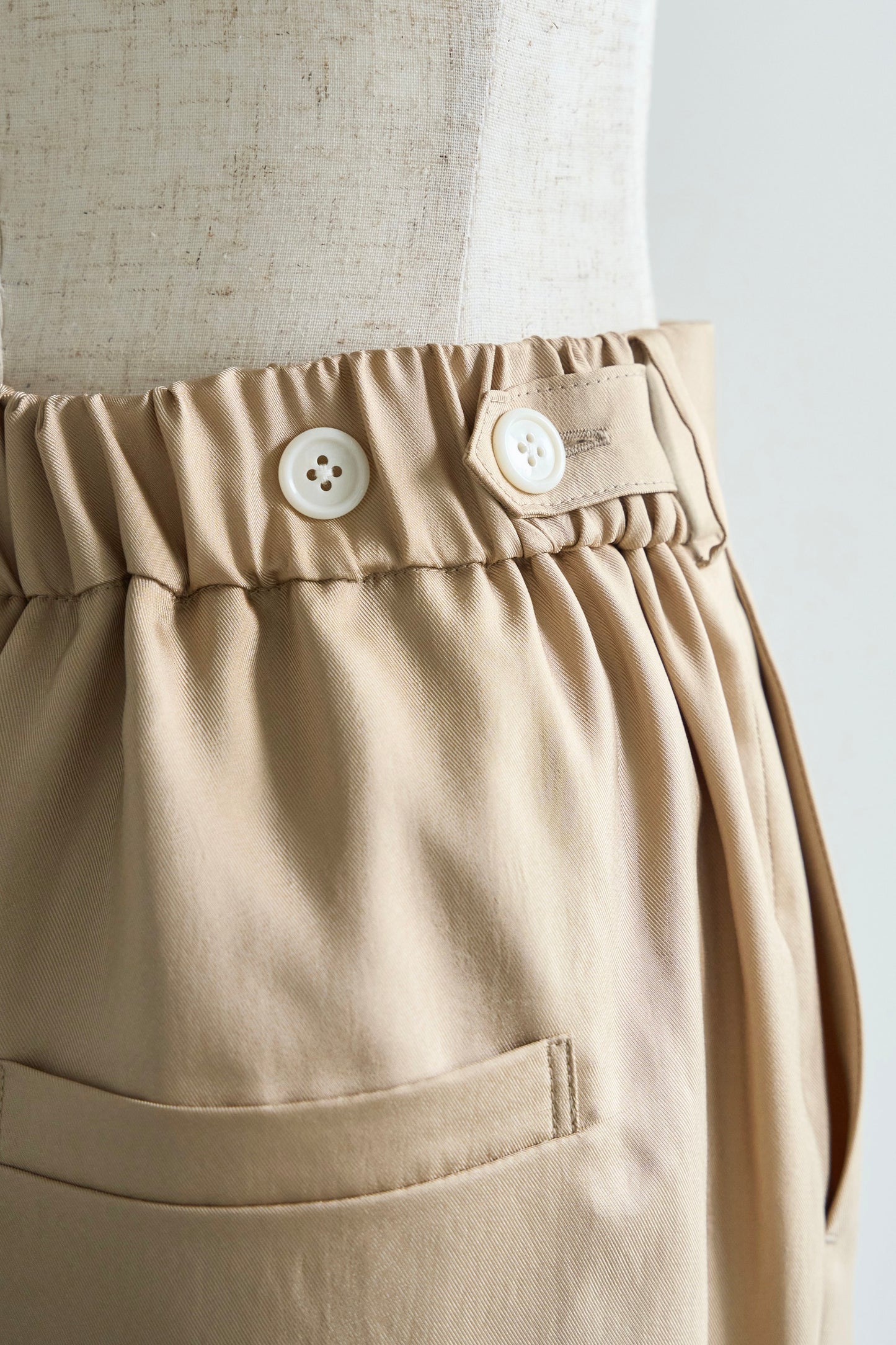 Satin wide pants - beige