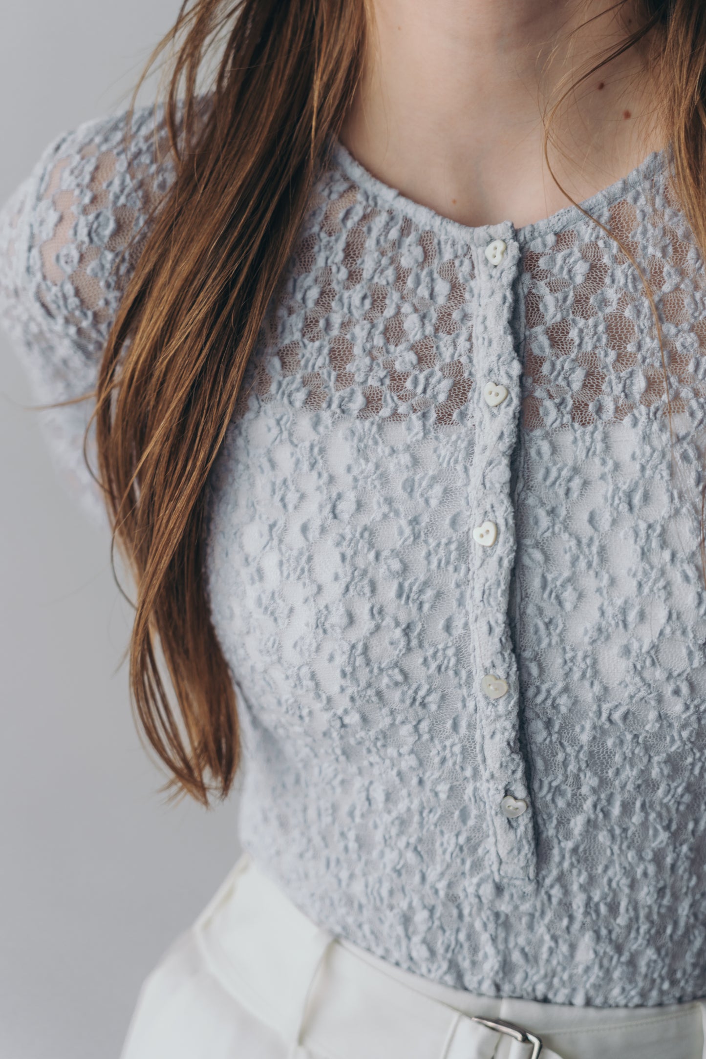 Lace body suit - Blue gray