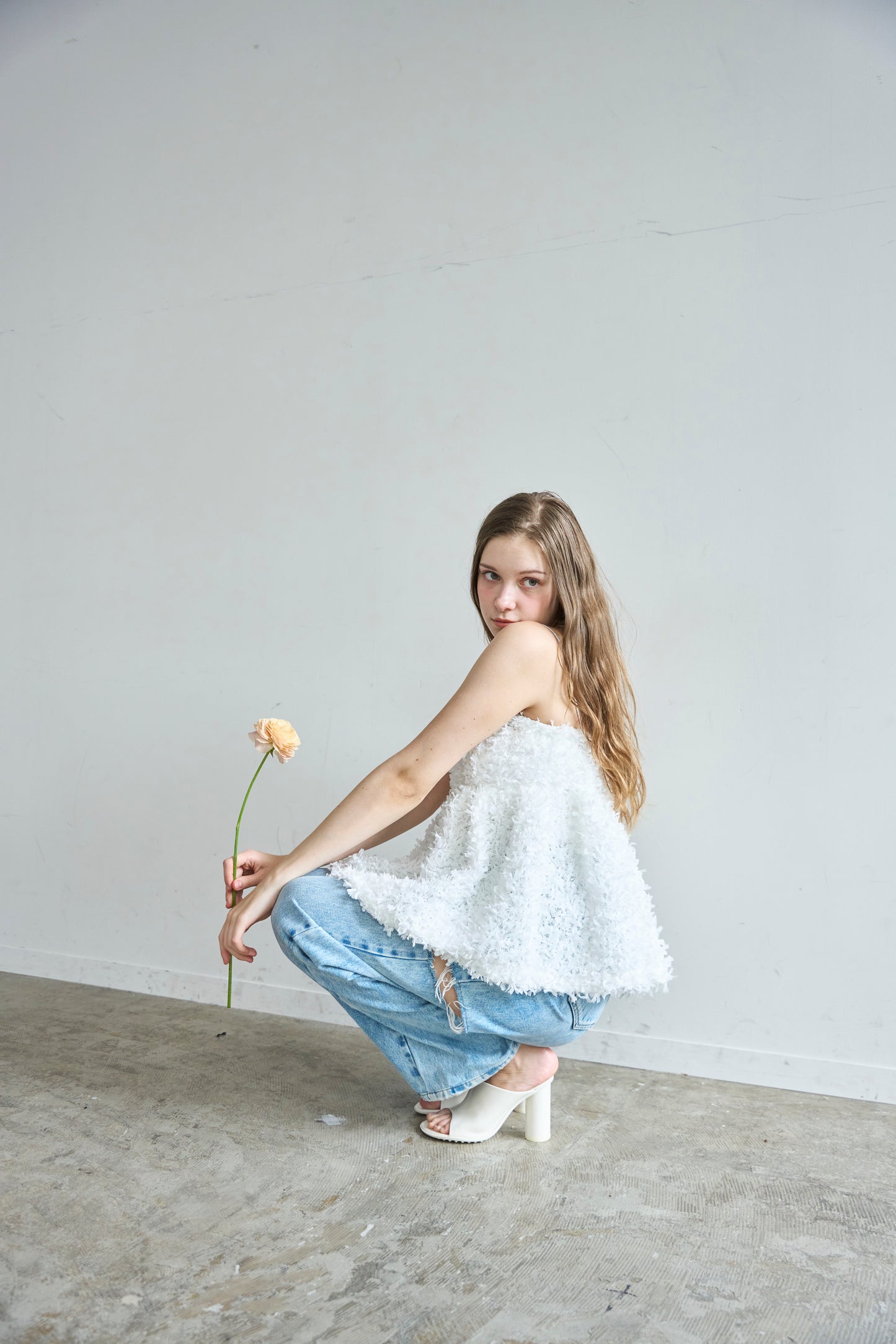 Fluffy cami (White)