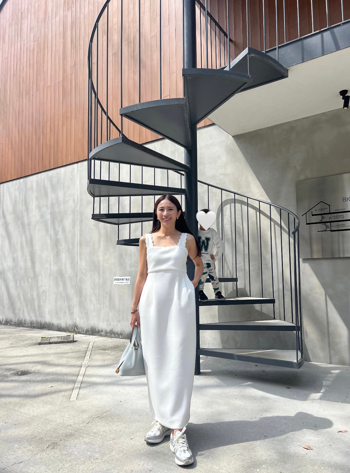 Lady scallop dress-White