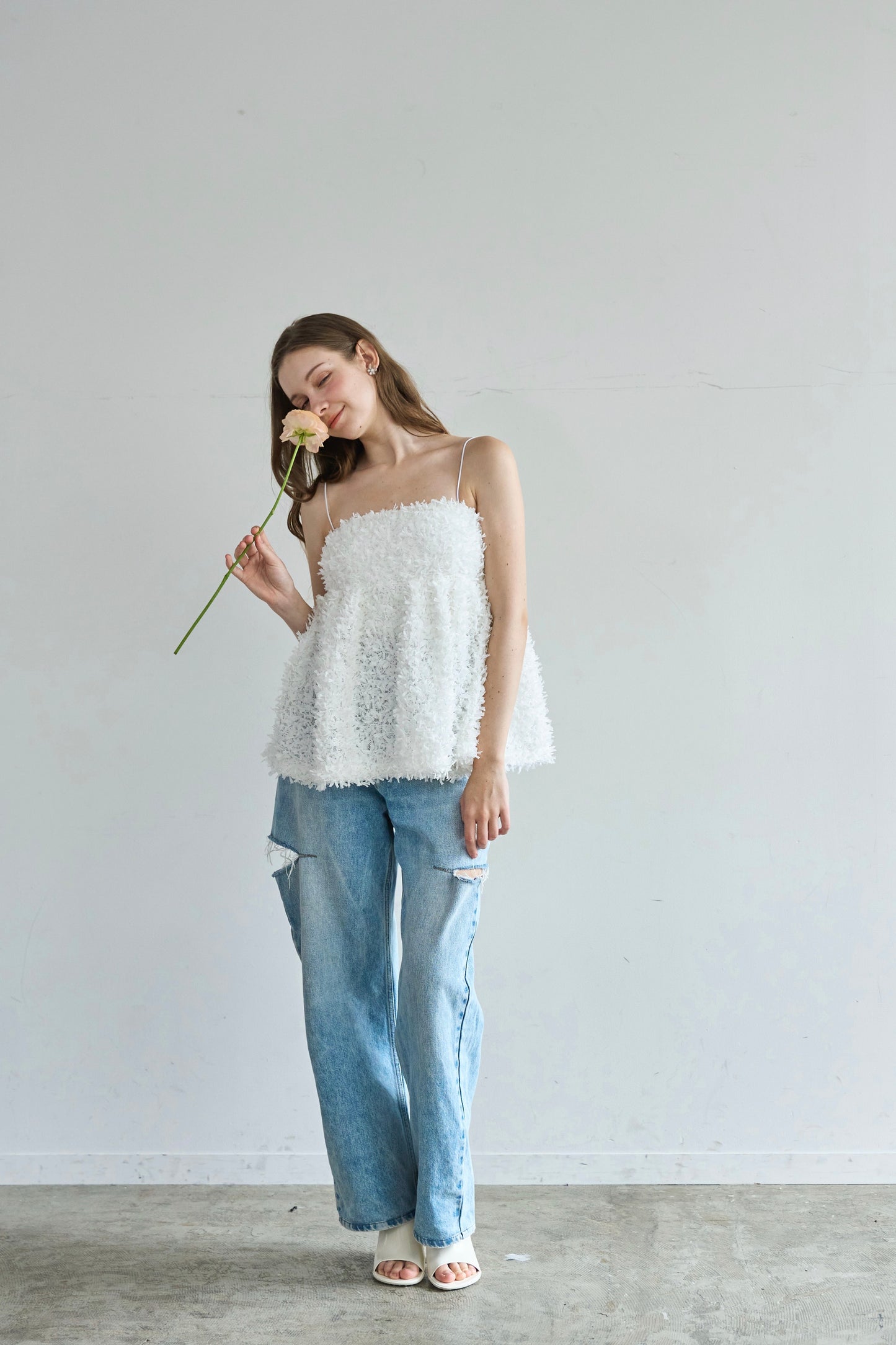 Fluffy cami (White)