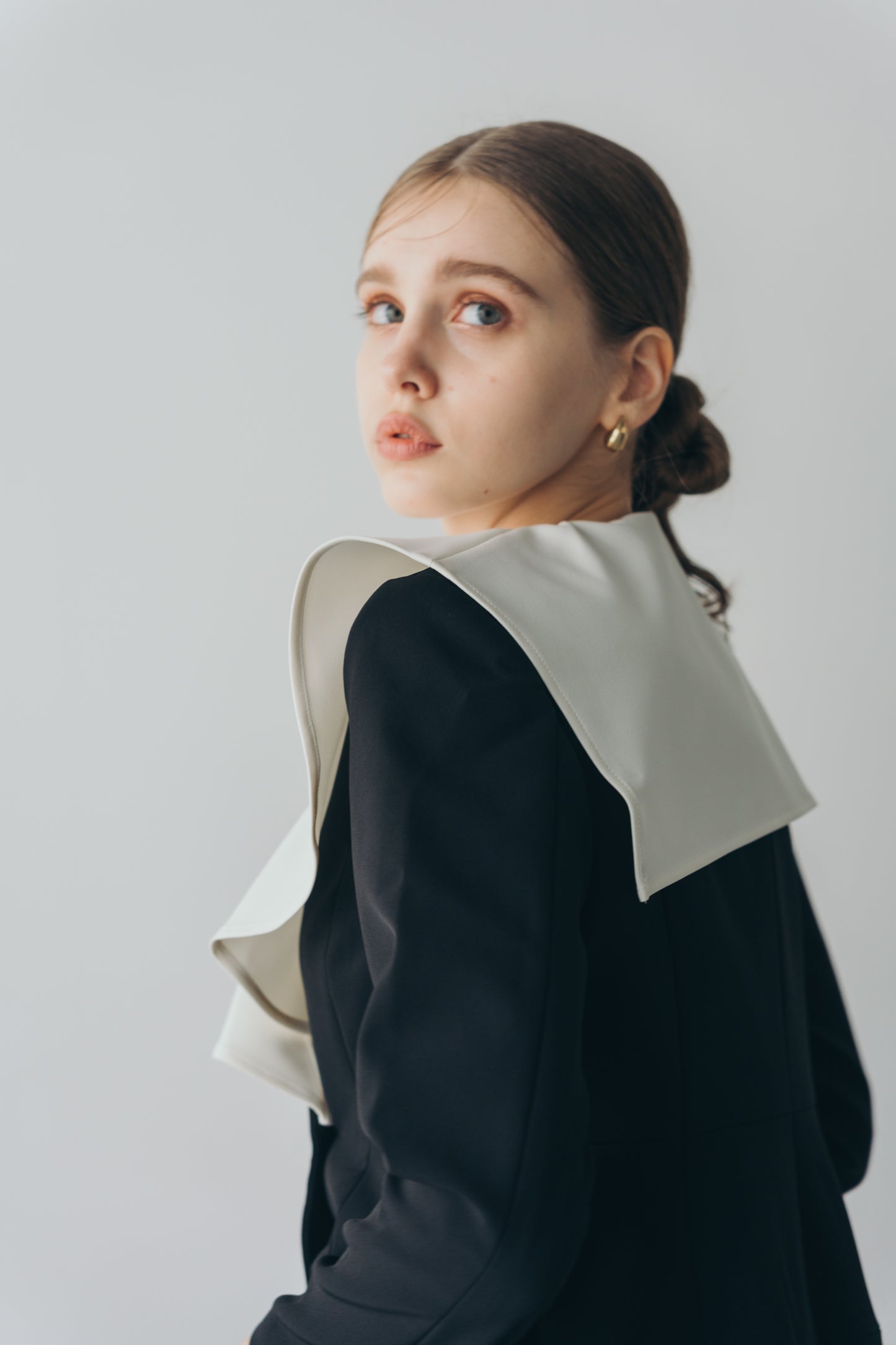 Ruffle 2way Peplum Jacket -Black