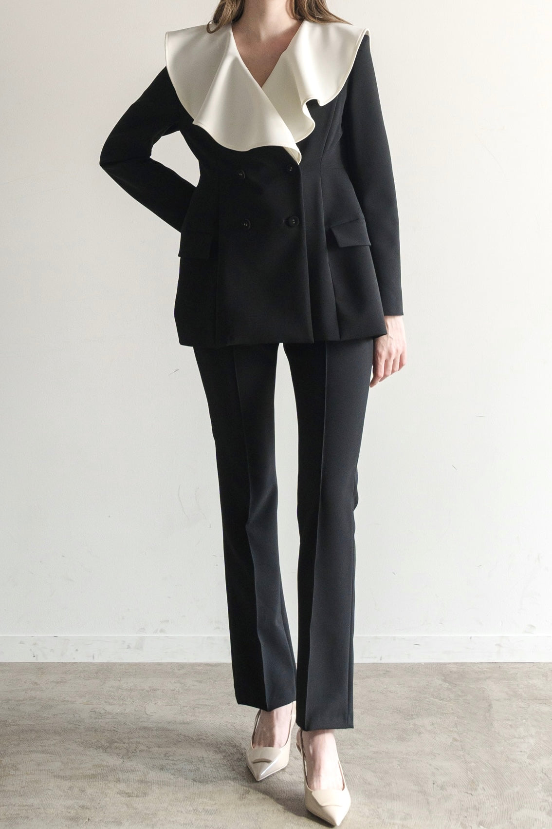 Flareless Pants-Navy