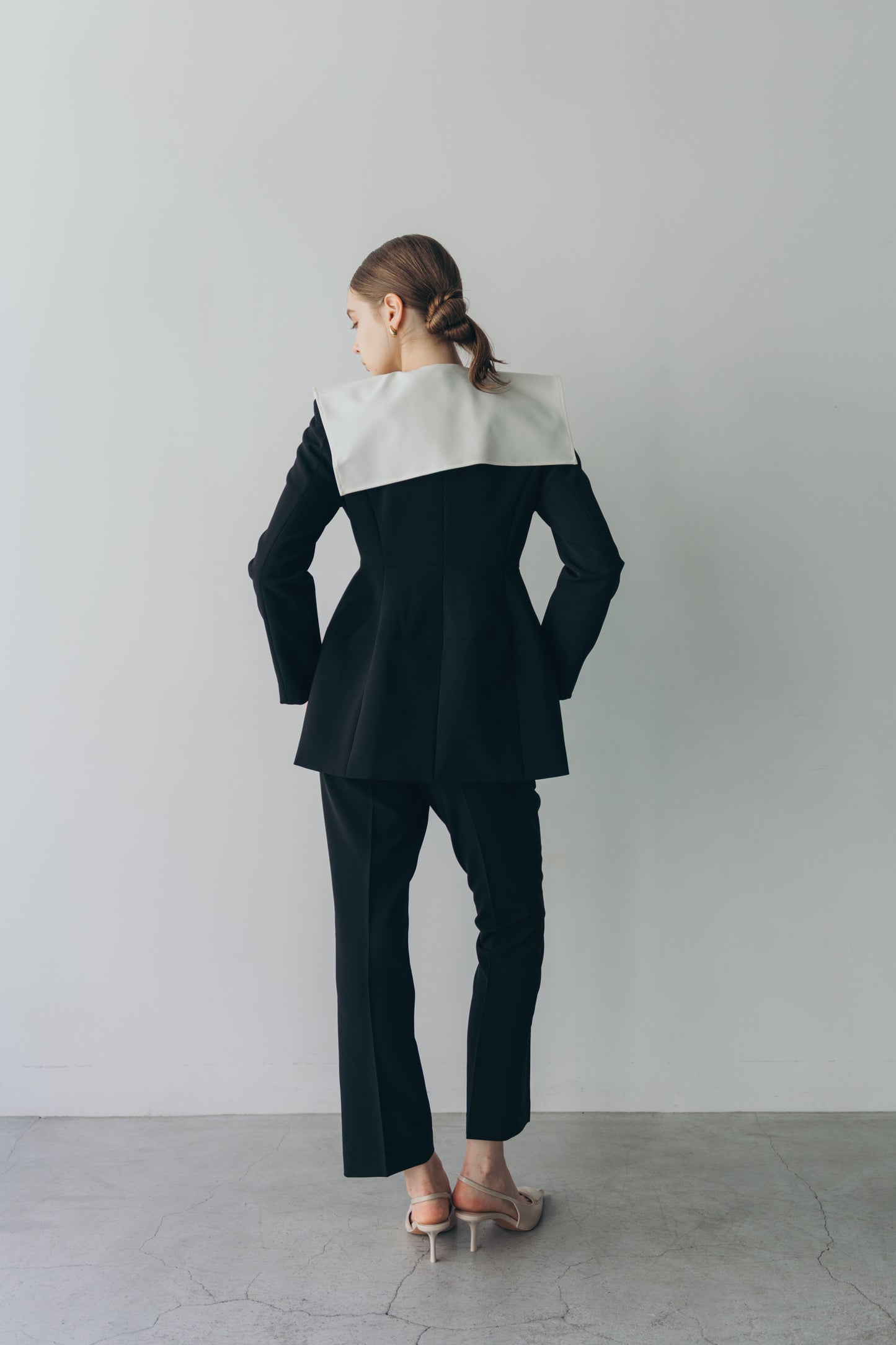 Ruffle 2way Peplum Jacket -Black