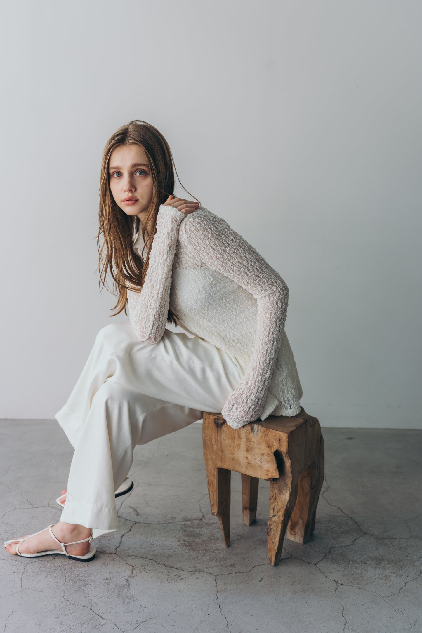 Lady lace shirt - white