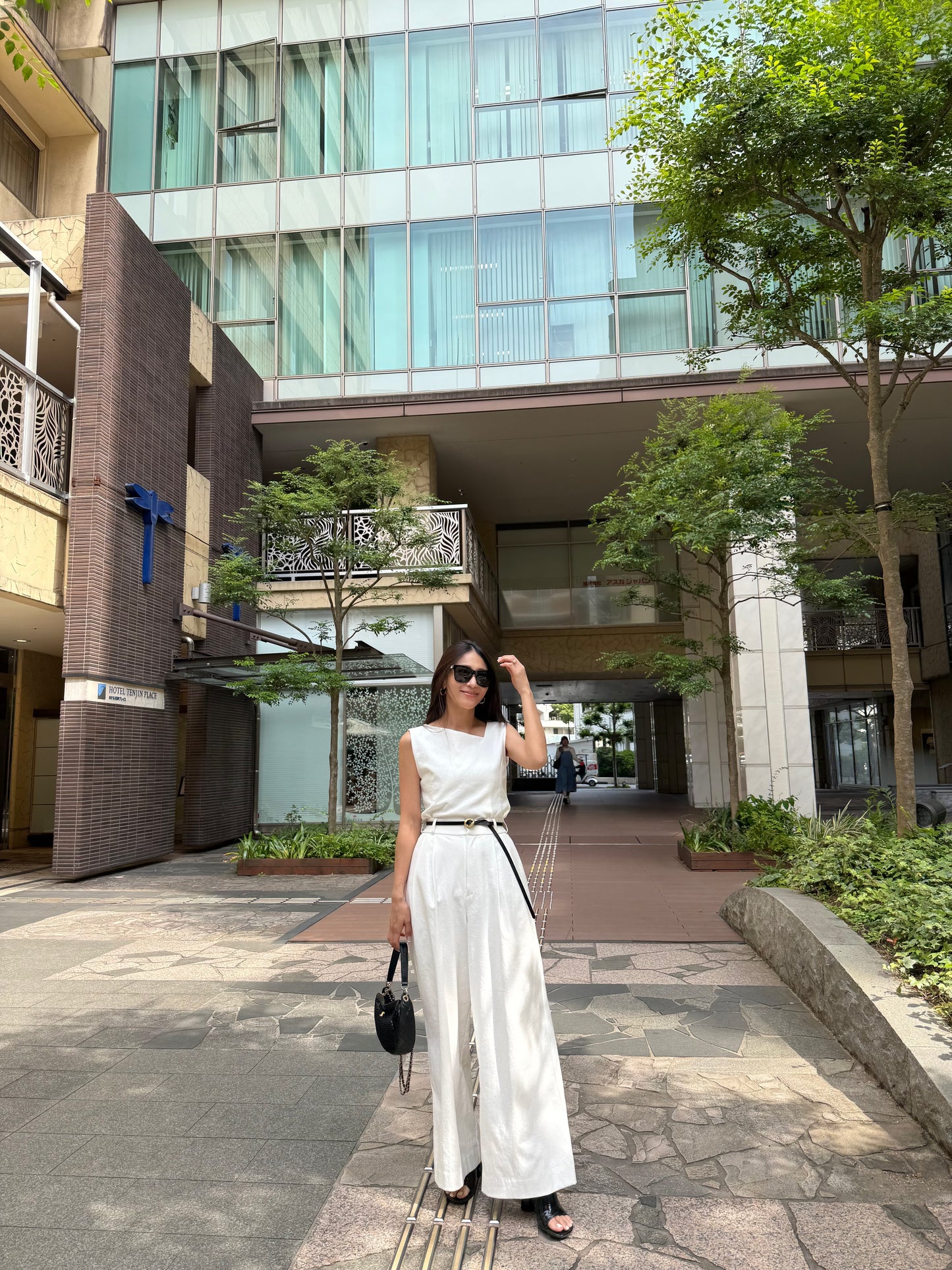 Lady linen like pants(White)