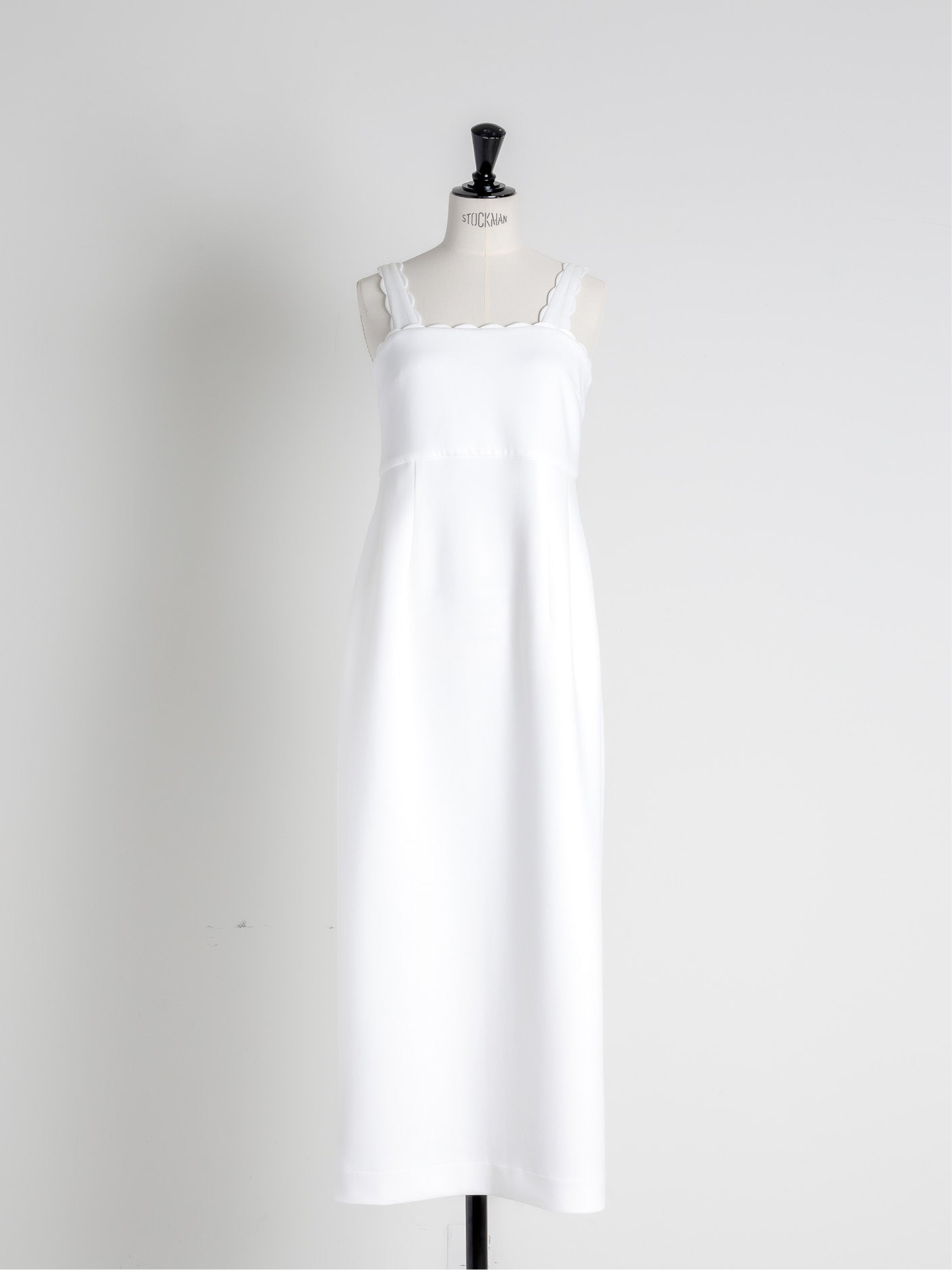 Lady scallop dress-White