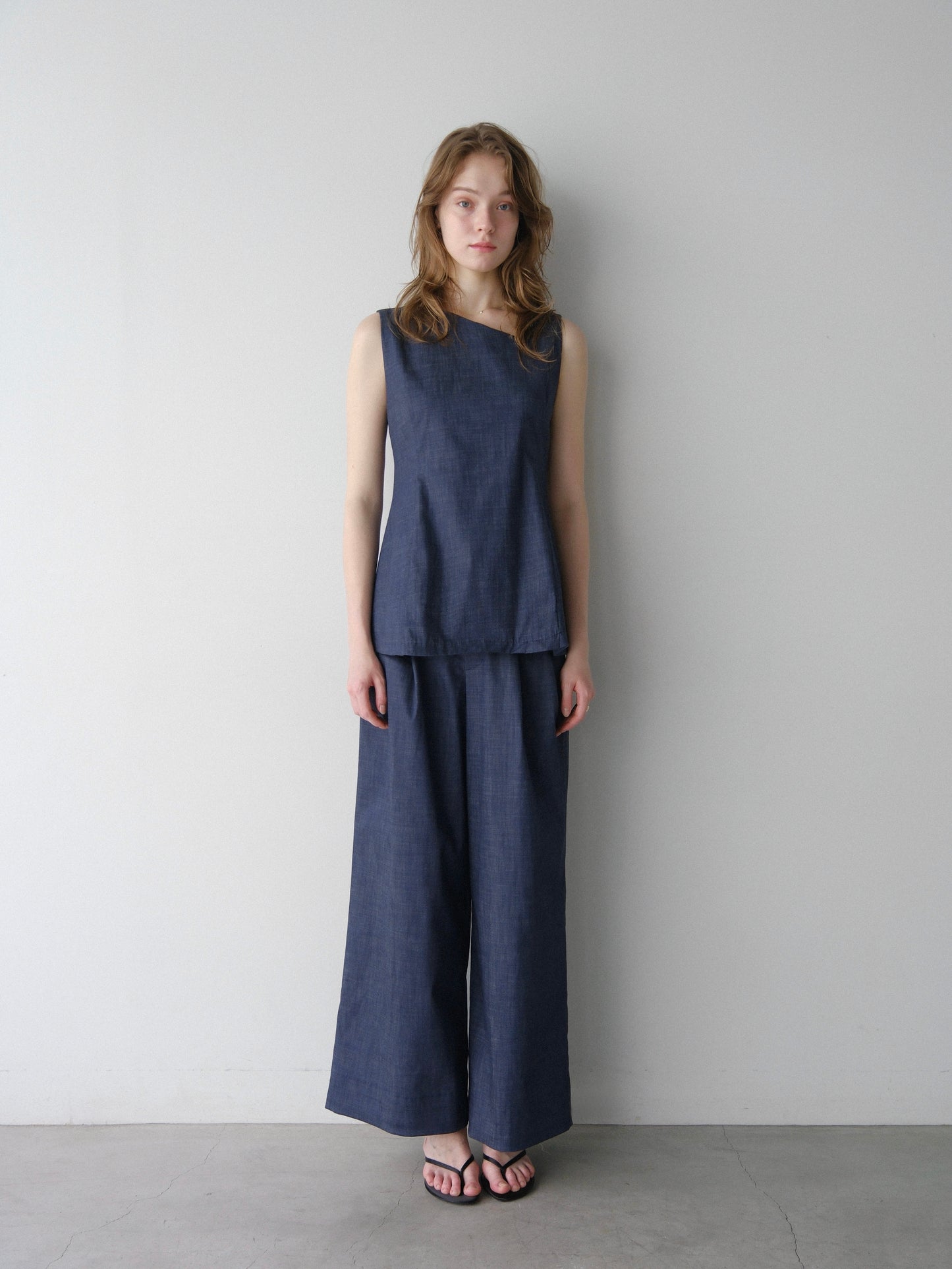 【coming soon】Denim like wide pants