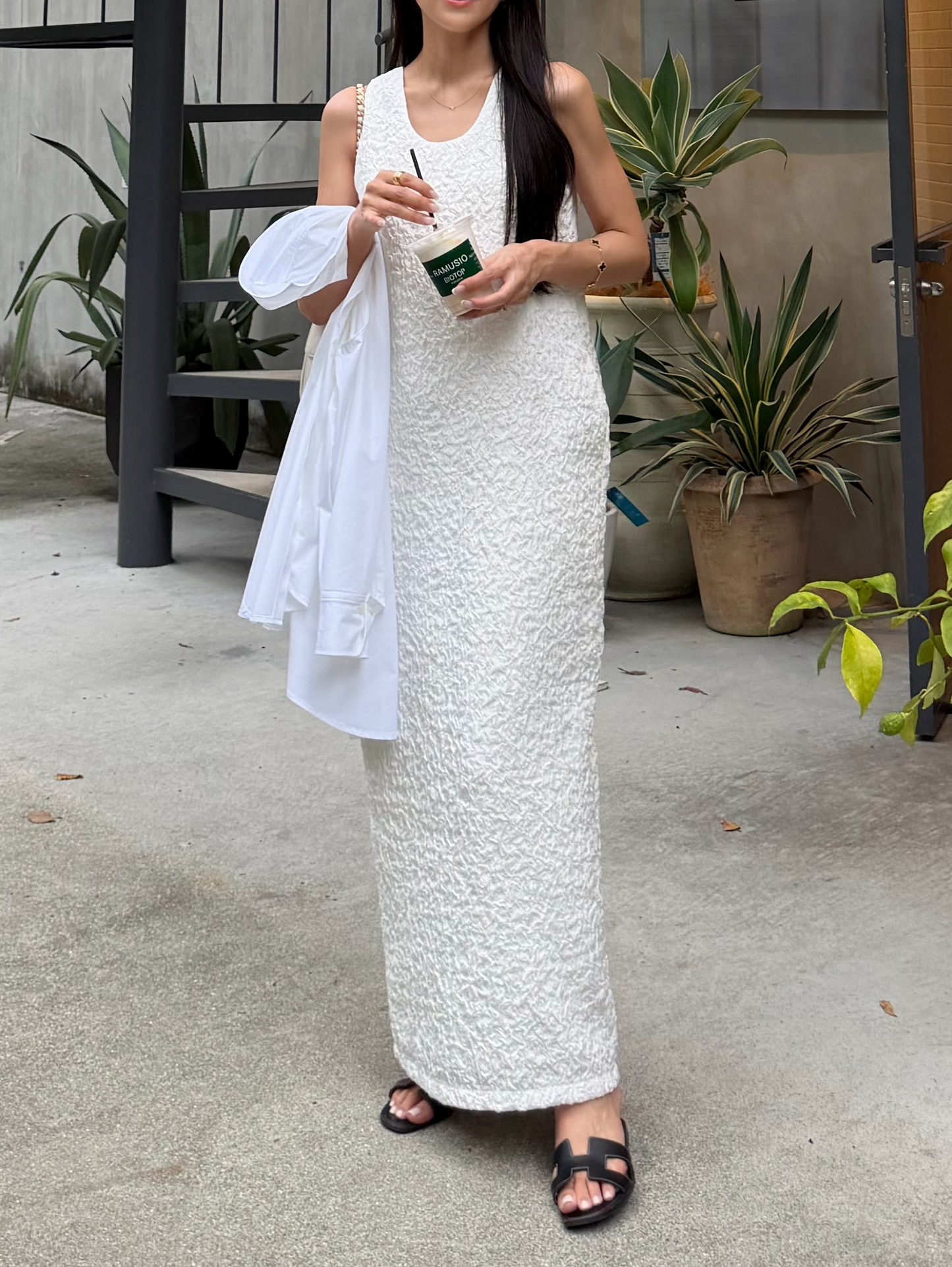 Bright jacquard dress