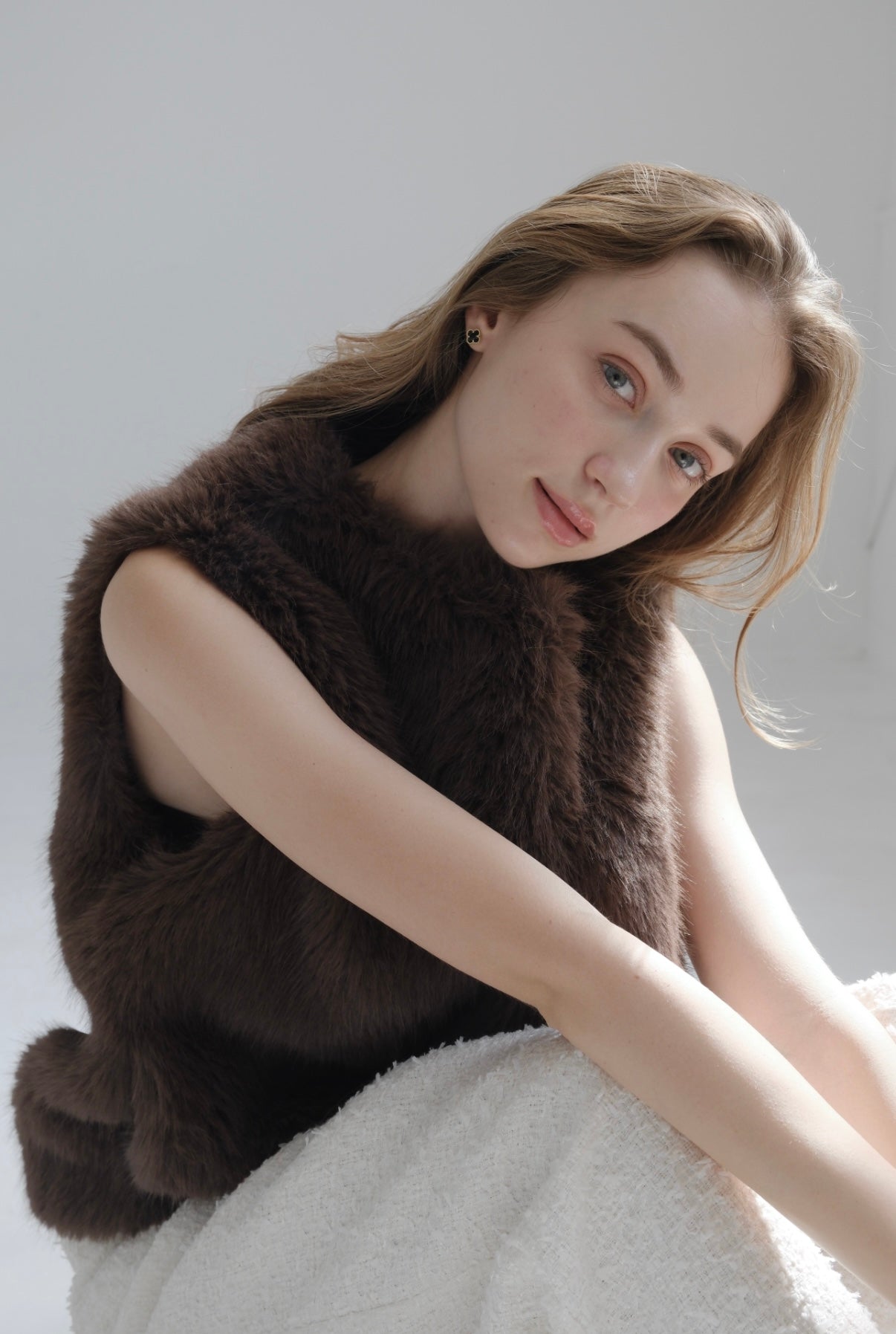 Eco fur vest / brown