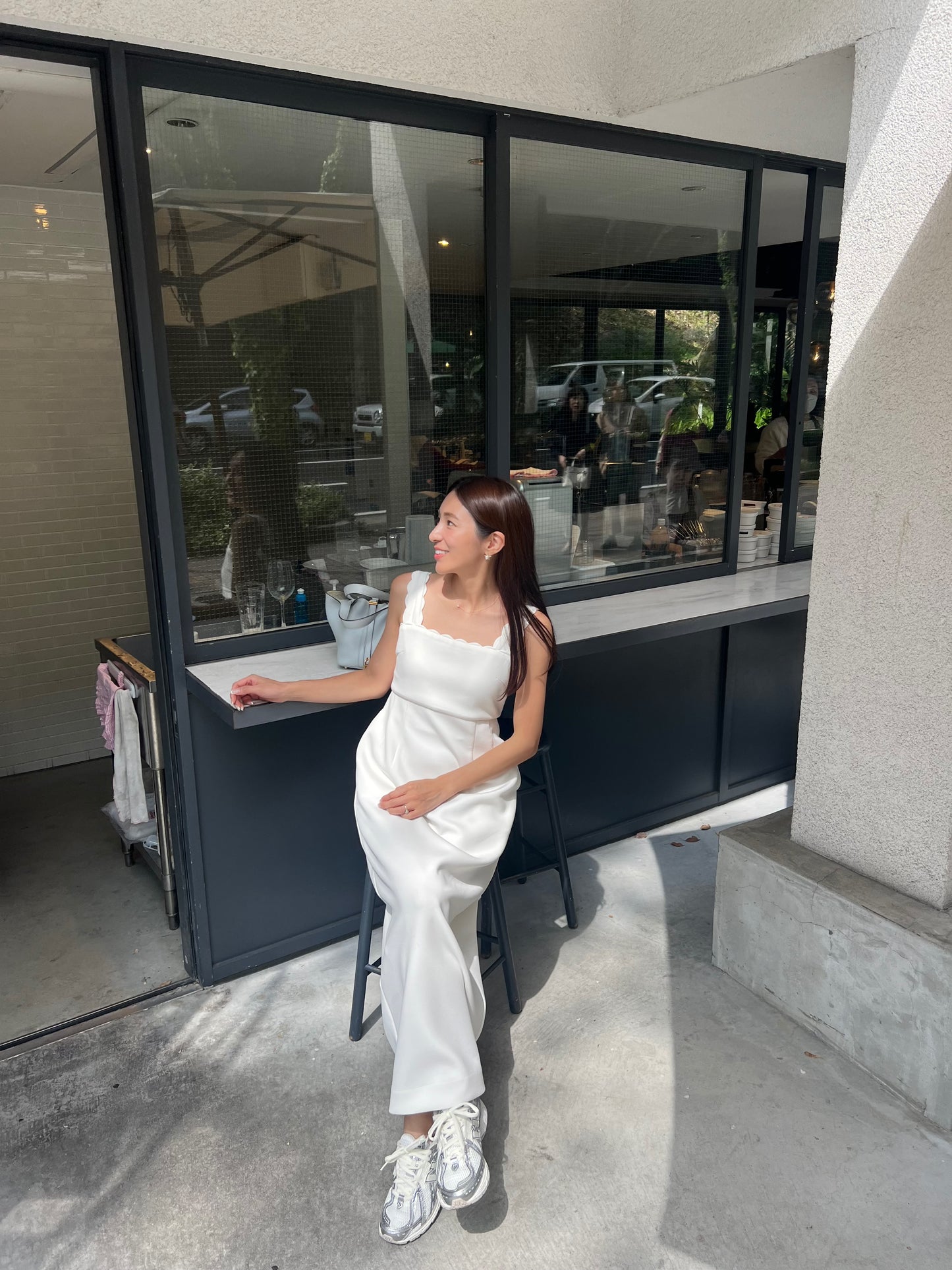 Lady scallop dress-White