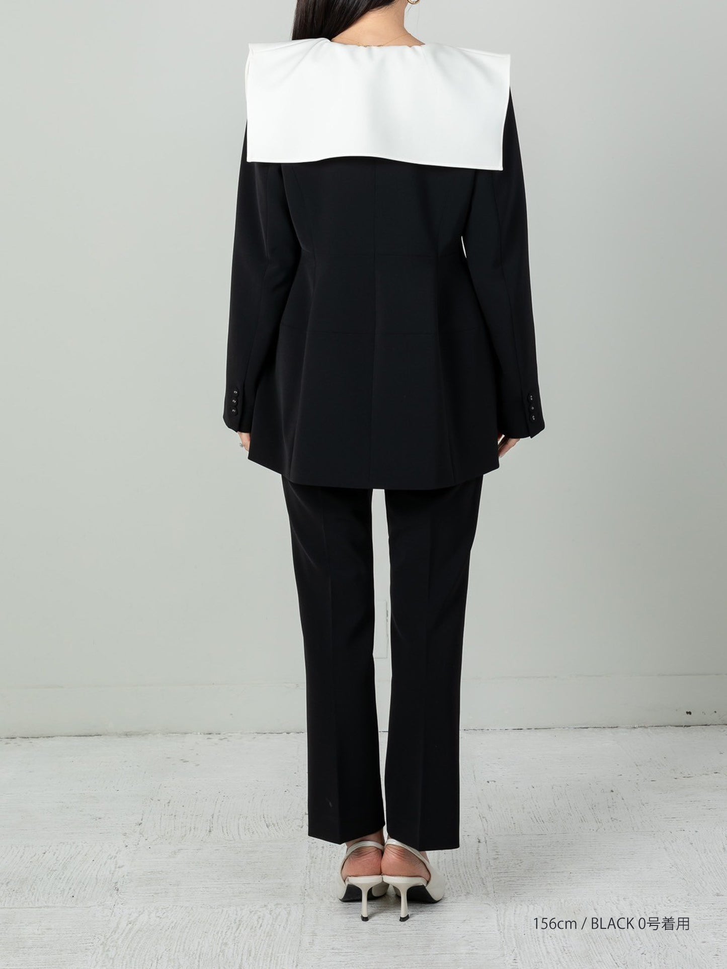 Ruffle 2way Peplum Jacket -Black