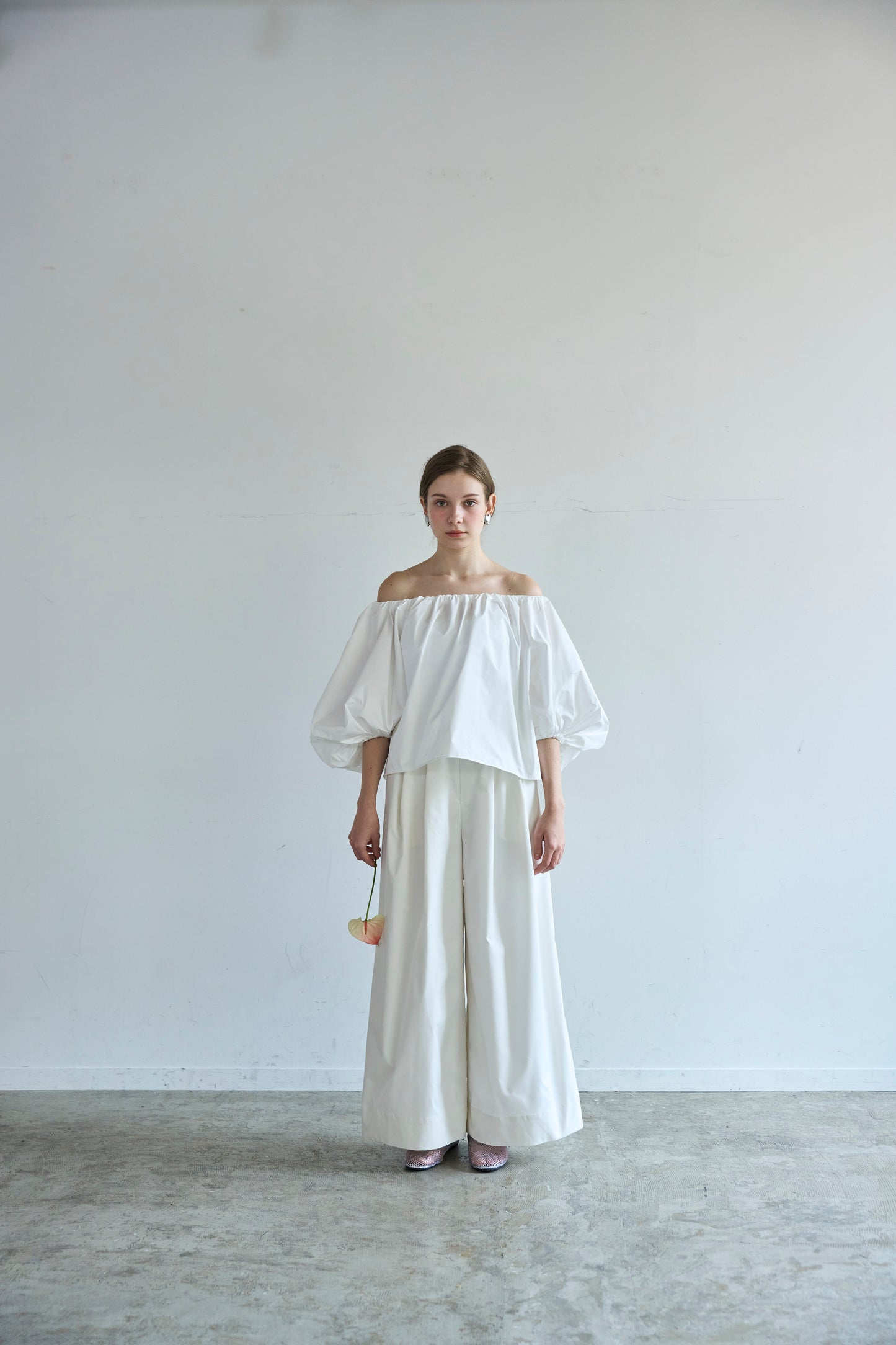 Easy 撥水 wide pants(White)