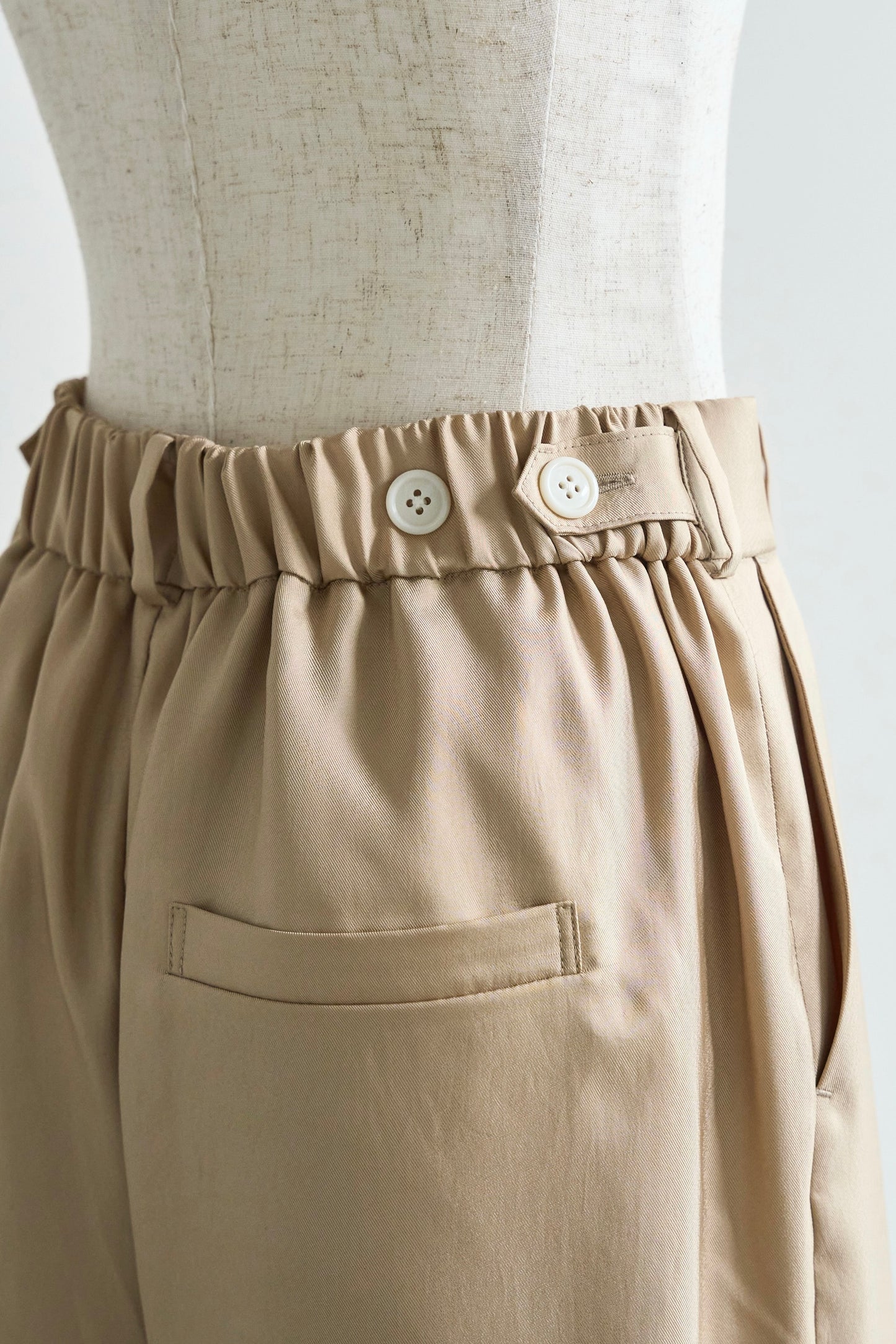 Satin wide pants - beige