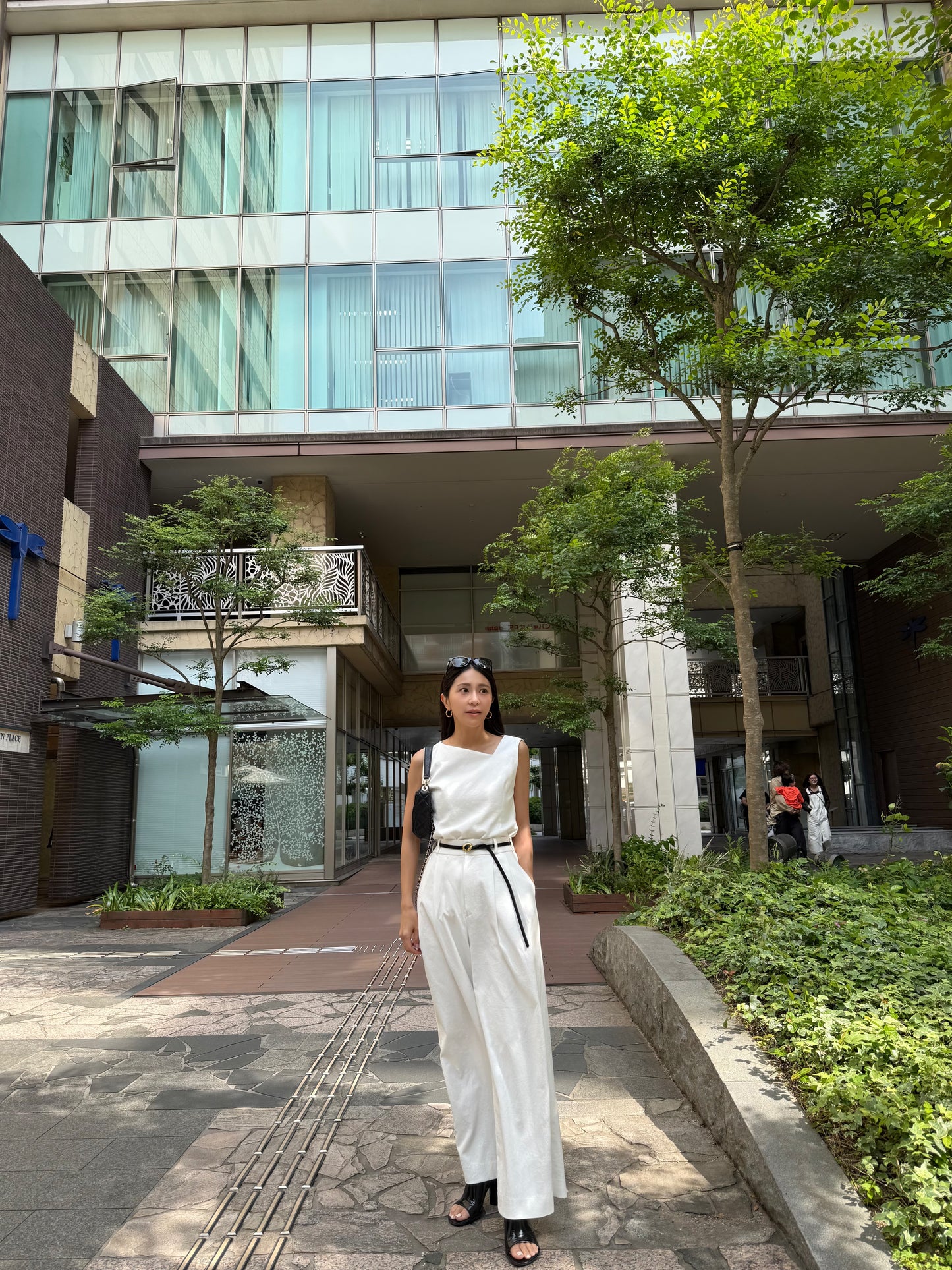 Lady linen like pants(White)