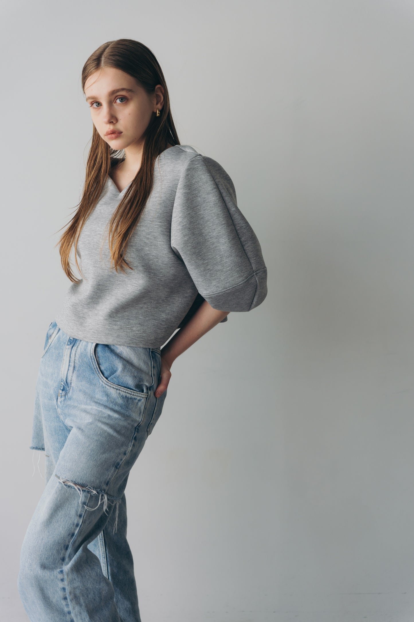Lady puff tops - Gray
