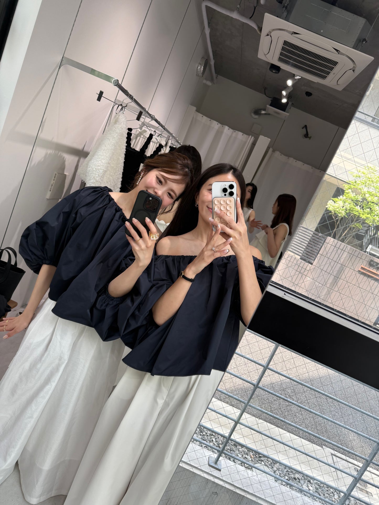 Otona whip off shoulder(Navy)