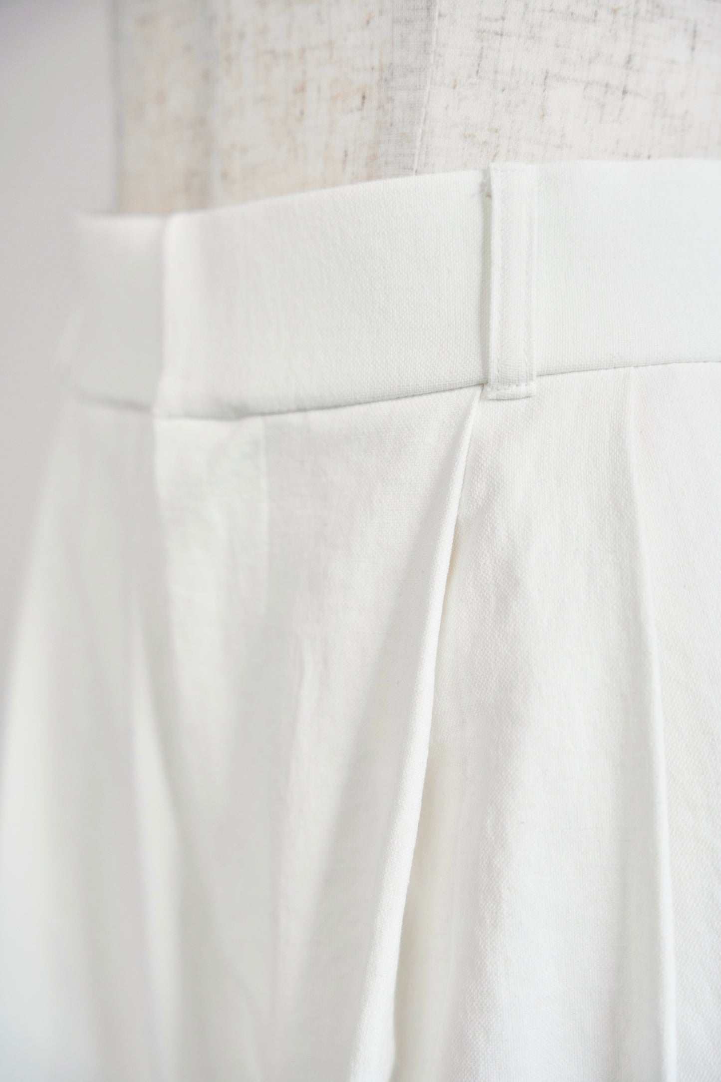 Lady linen like pants(White)