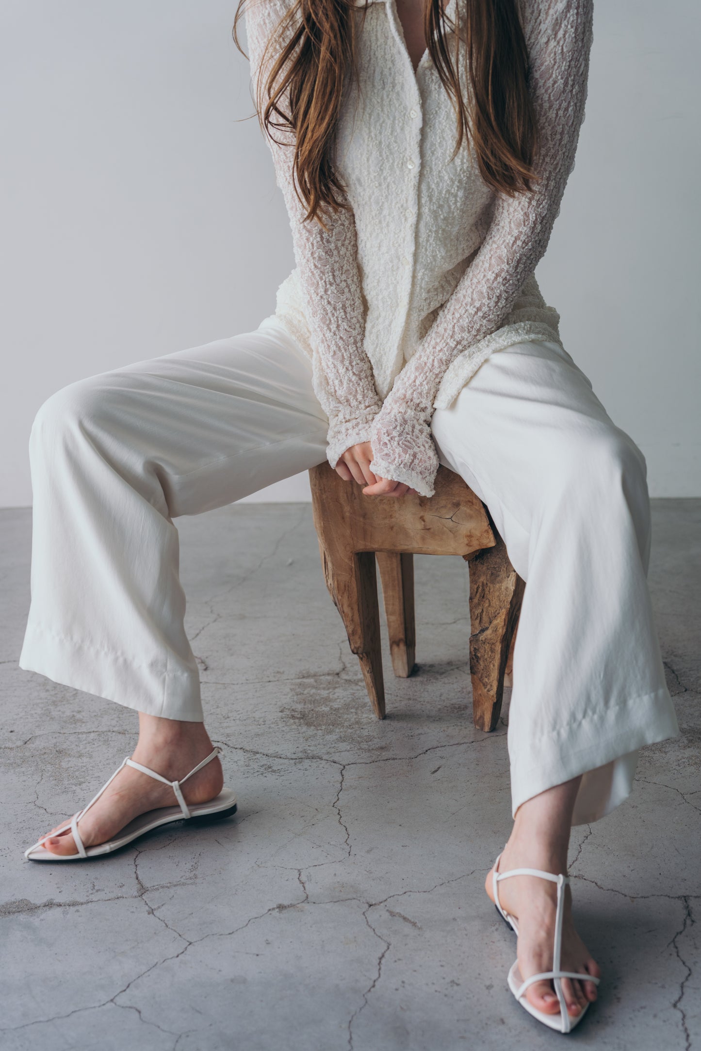 Lady lace shirt - white