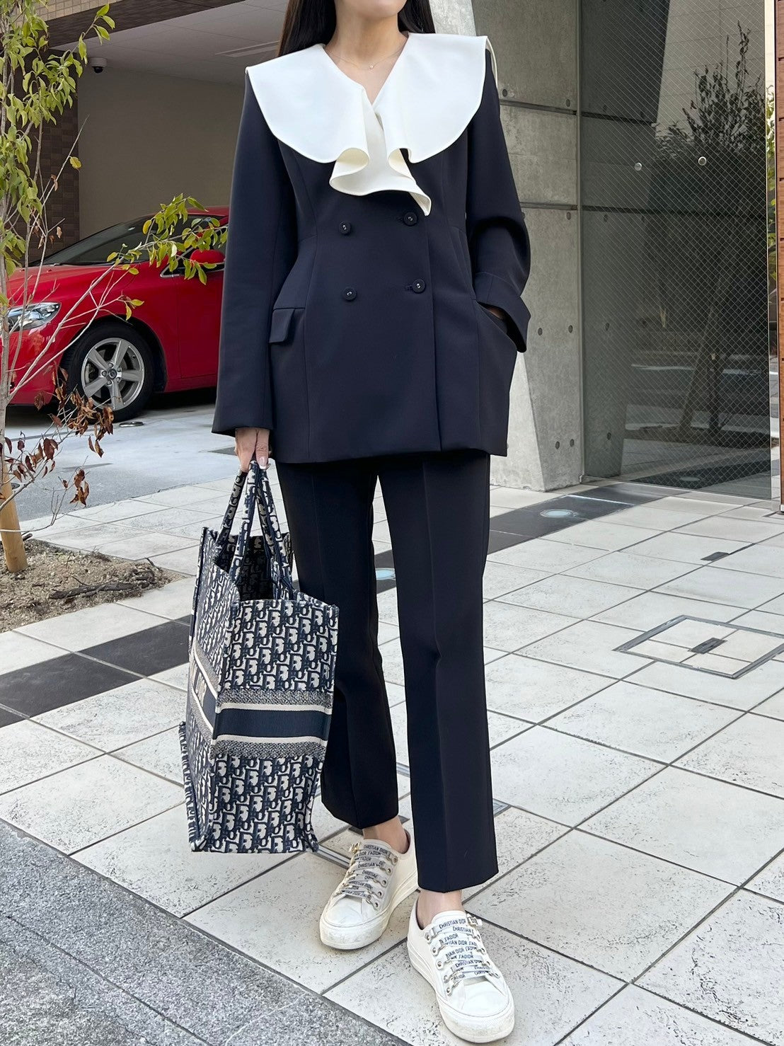 Flareless Pants-Navy
