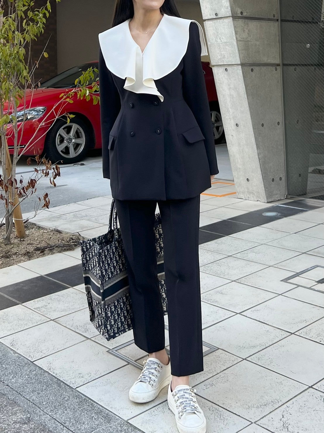 Flareless Pants-Navy