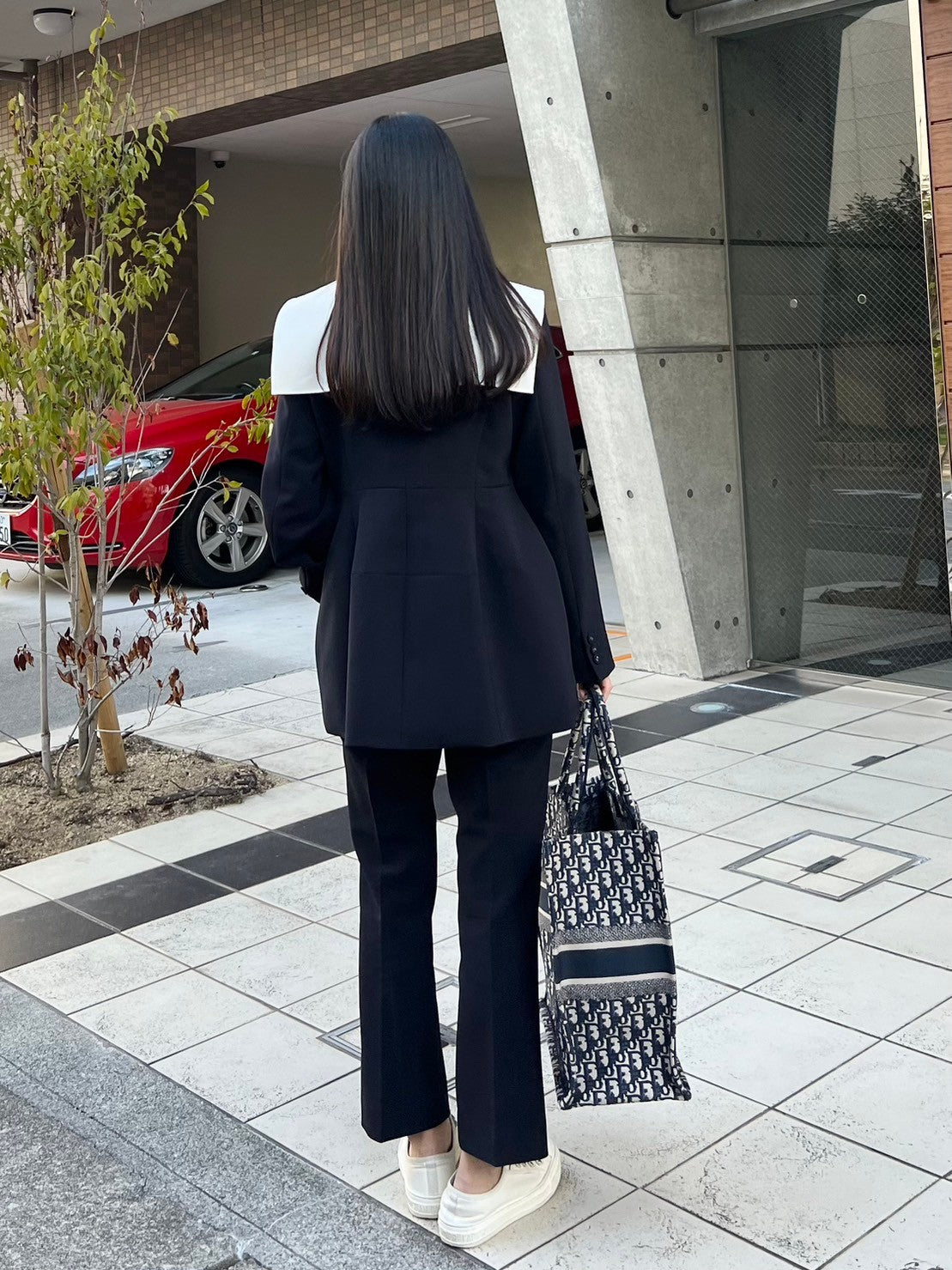 Flareless Pants-Navy