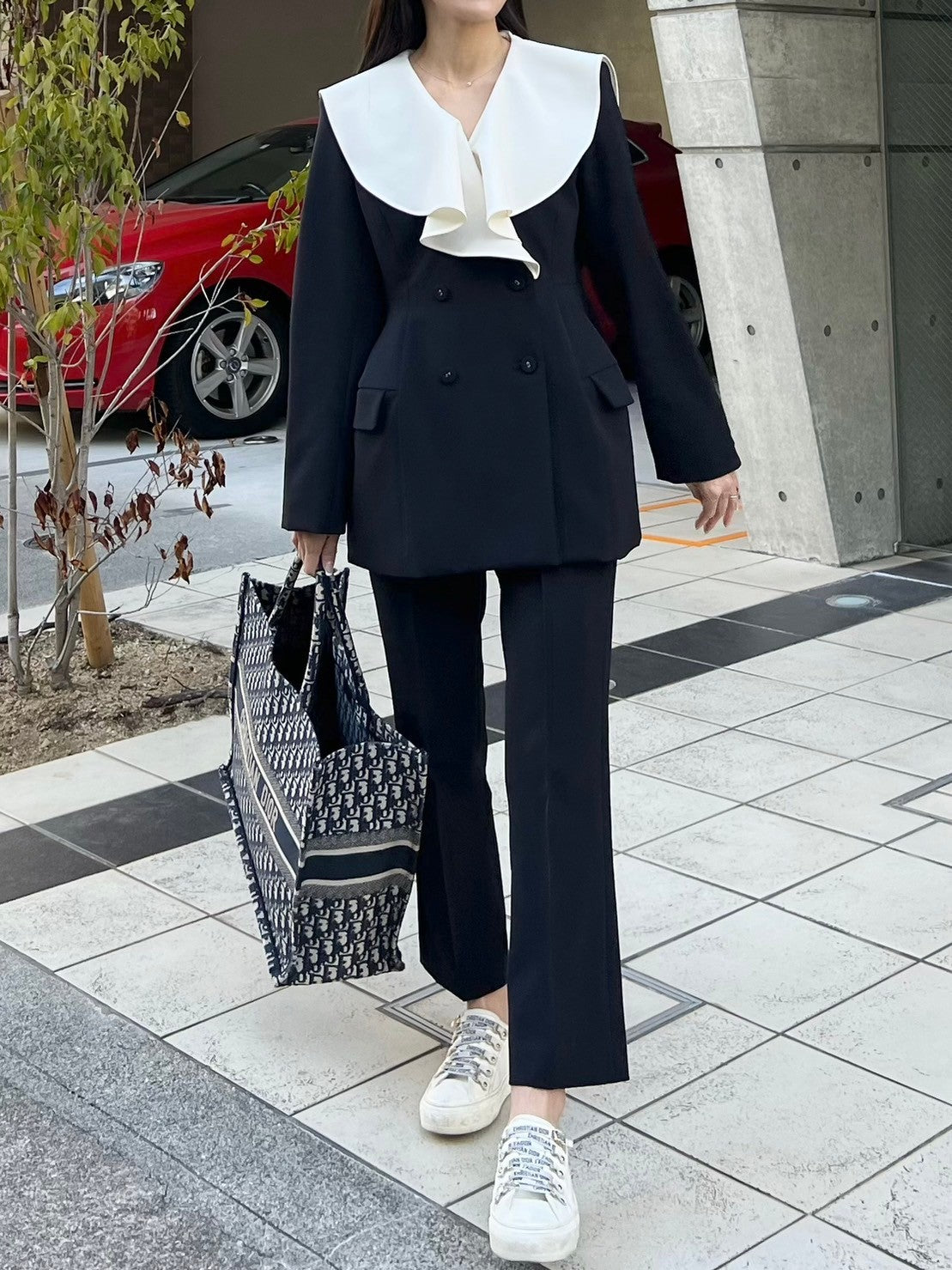 Flareless Pants-Navy