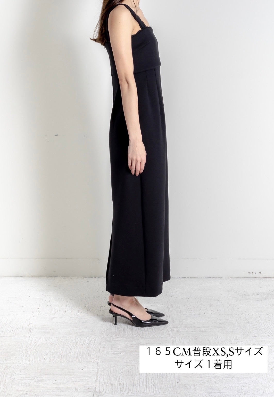 【予約】Lady scallop dress-Black