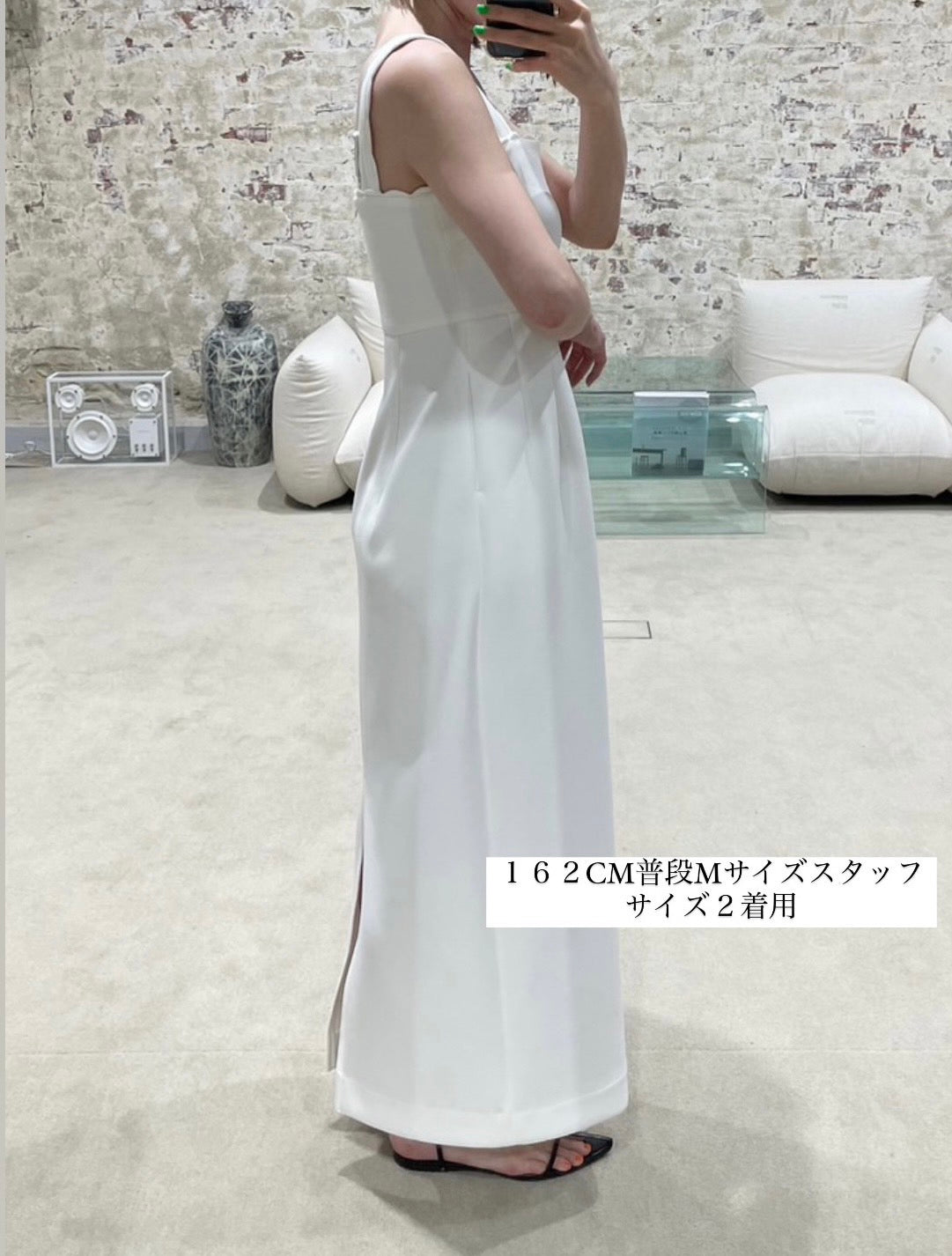 Lady scallop dress-White