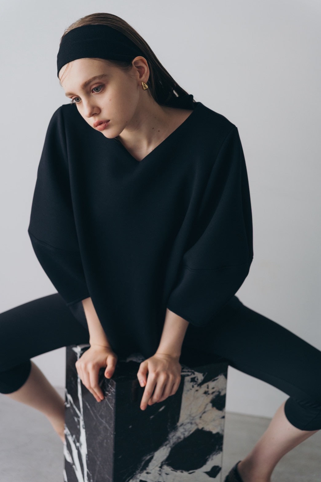 Lady puff tunic - Black