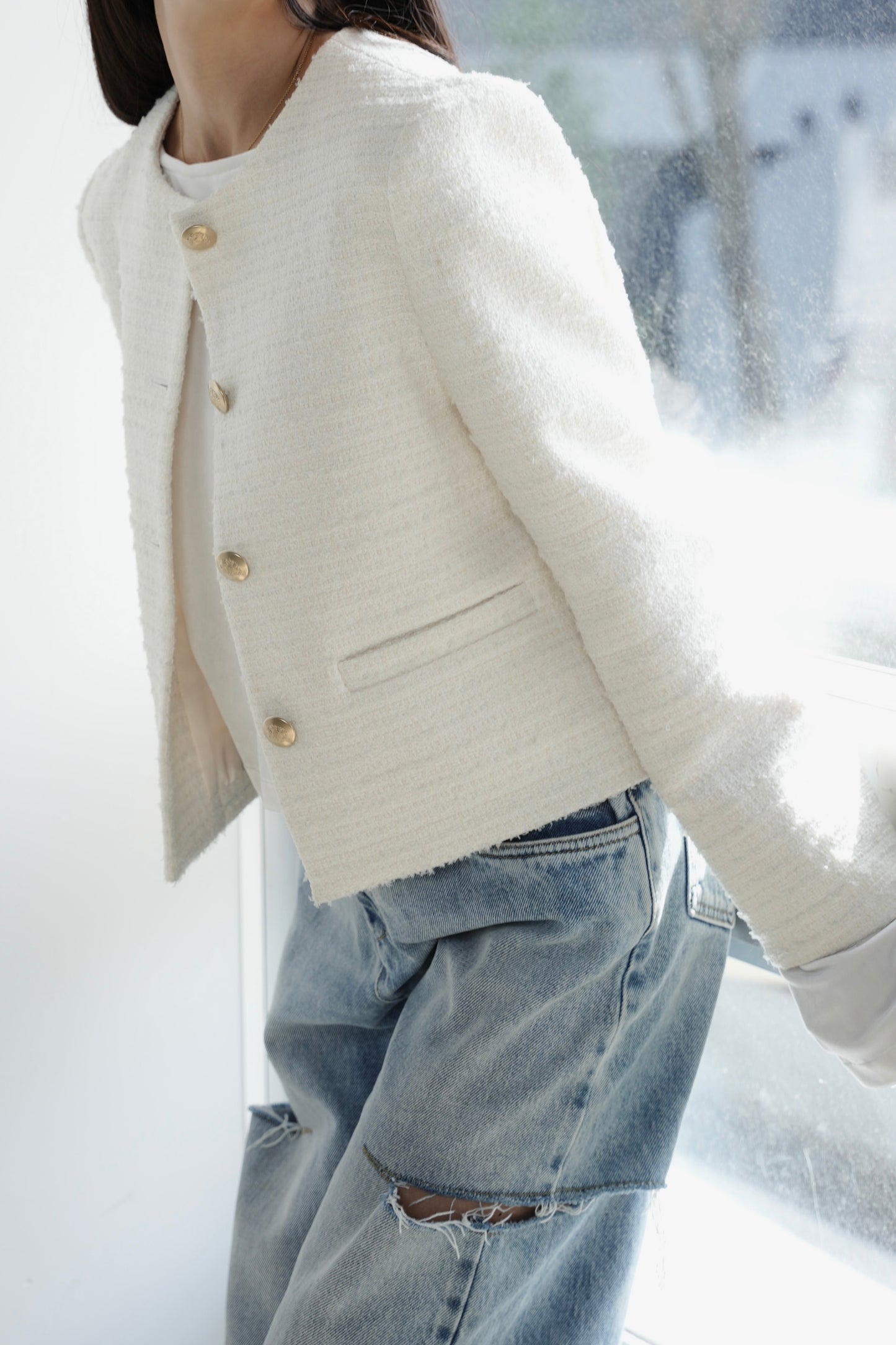 【予約】CARLA Tweed Jacket (White)