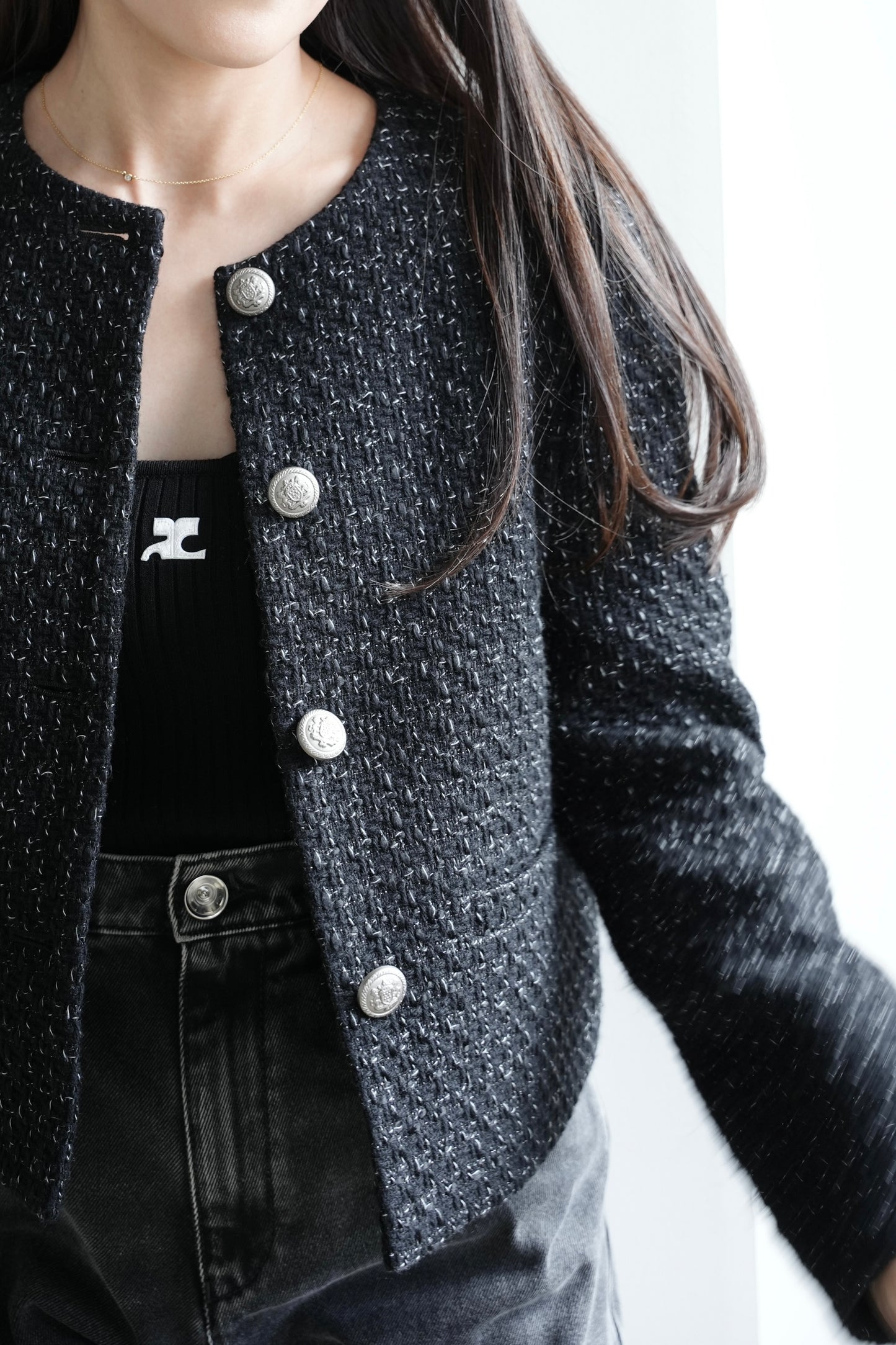 【予約】CARLA Tweed Jacket (Black)