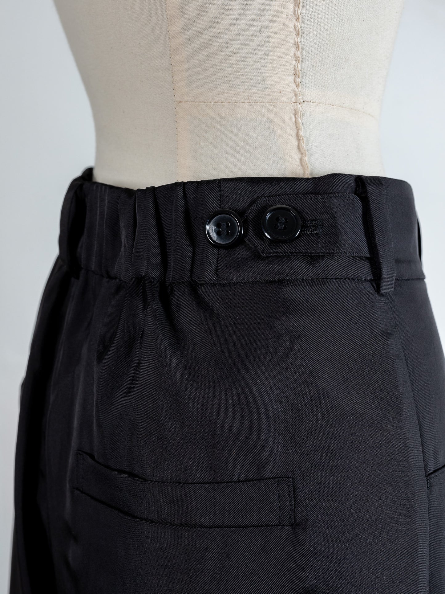 Satin wide pants - Black