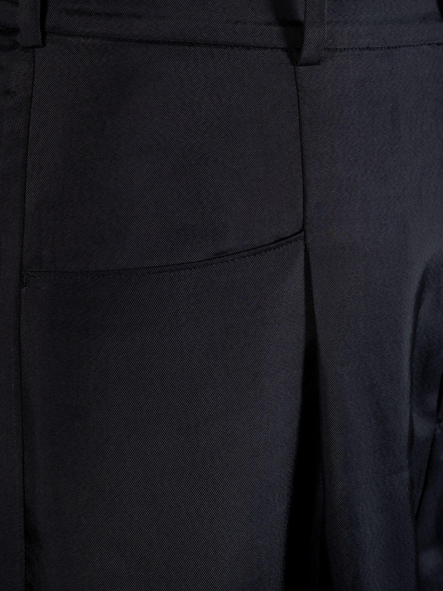 Satin wide pants - Black