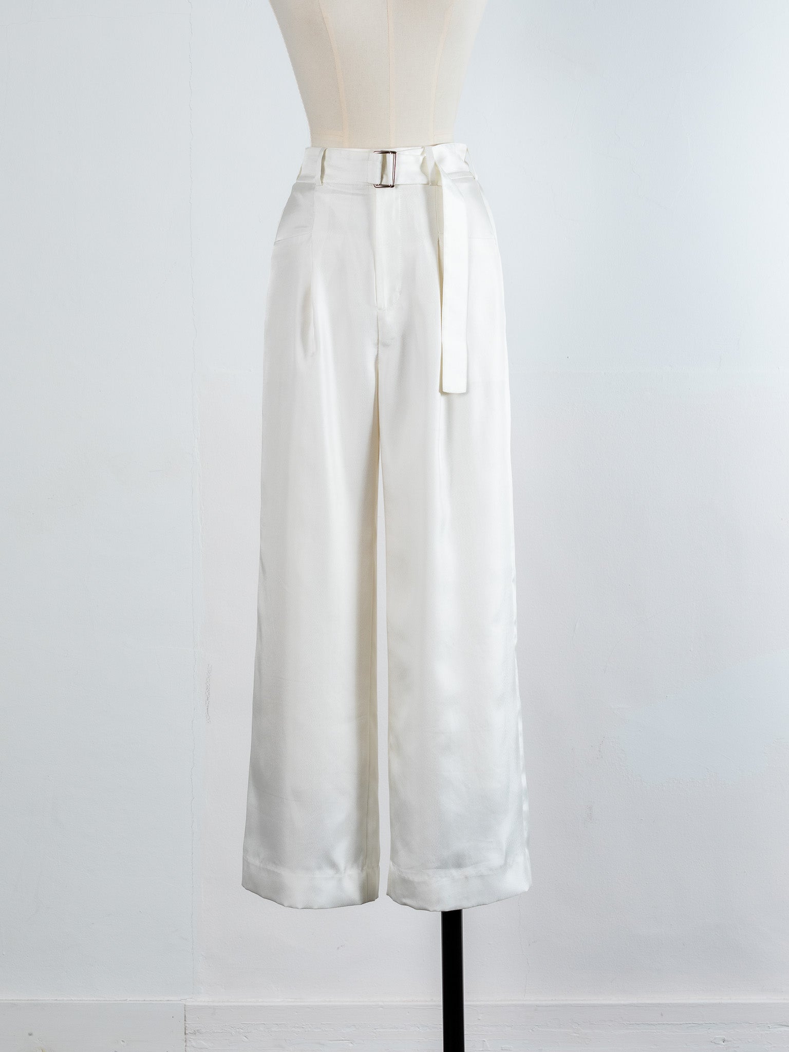 Satin wide pants - White – CARLA