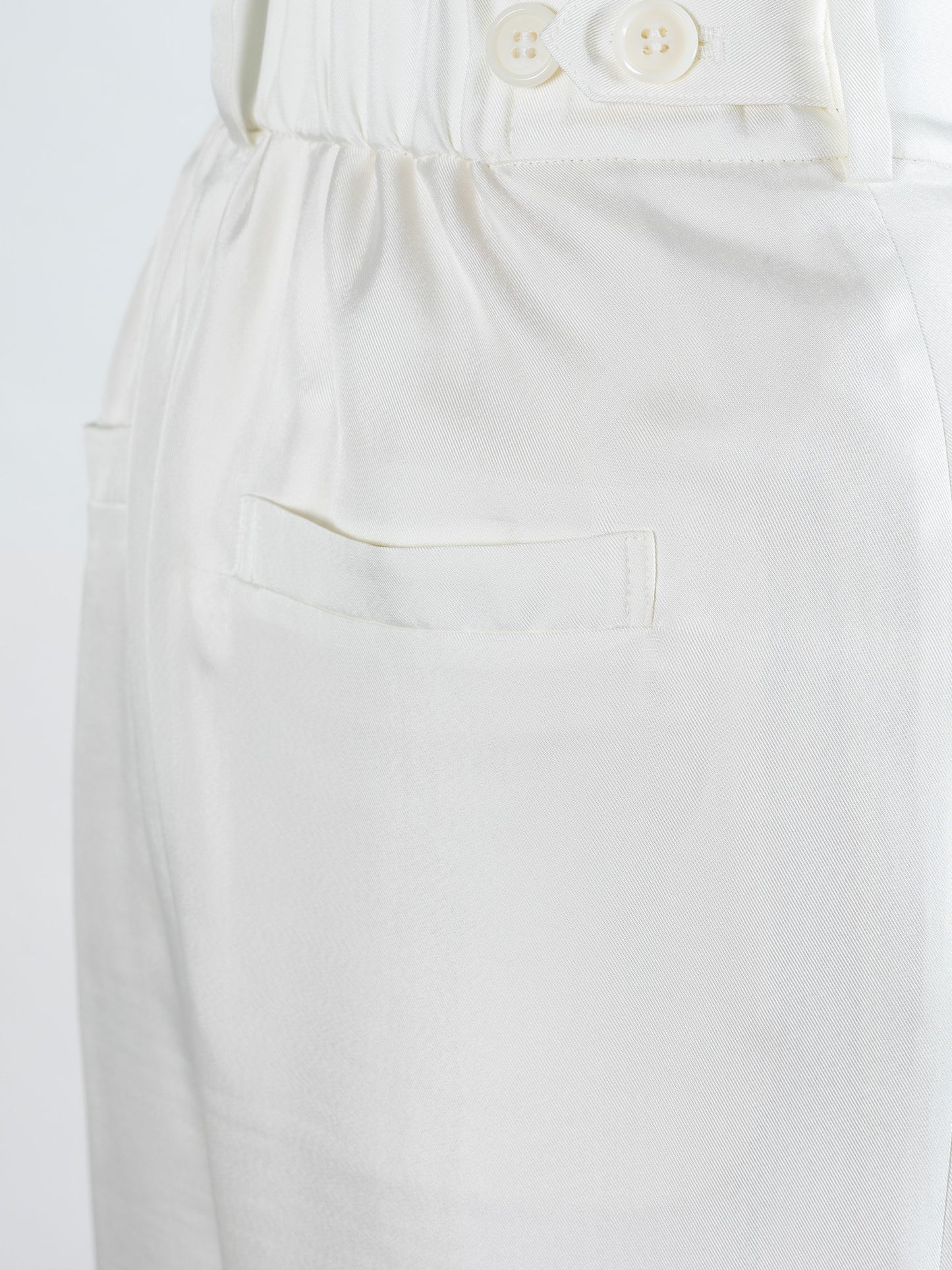 Satin wide pants - White