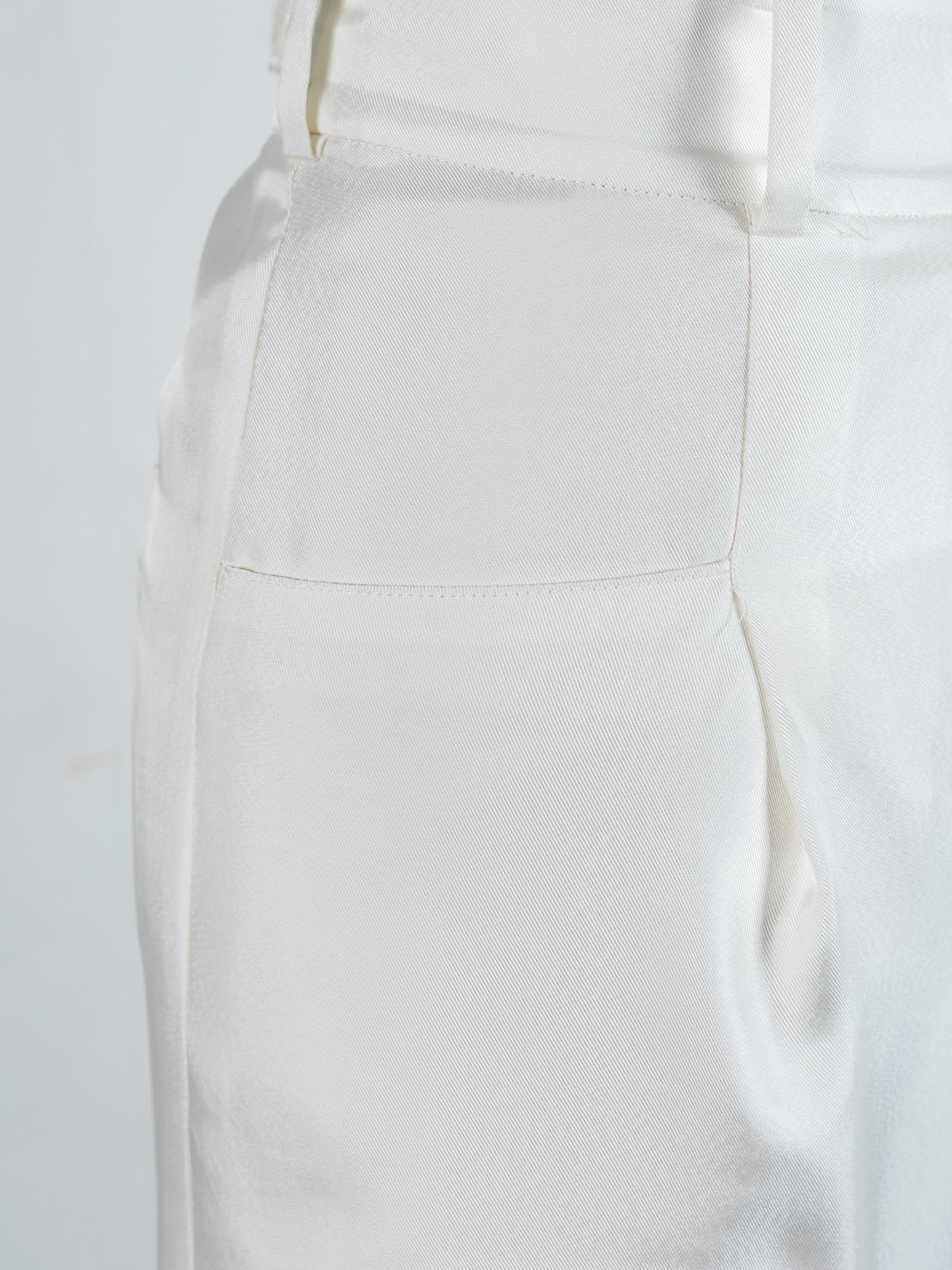 Satin wide pants - White