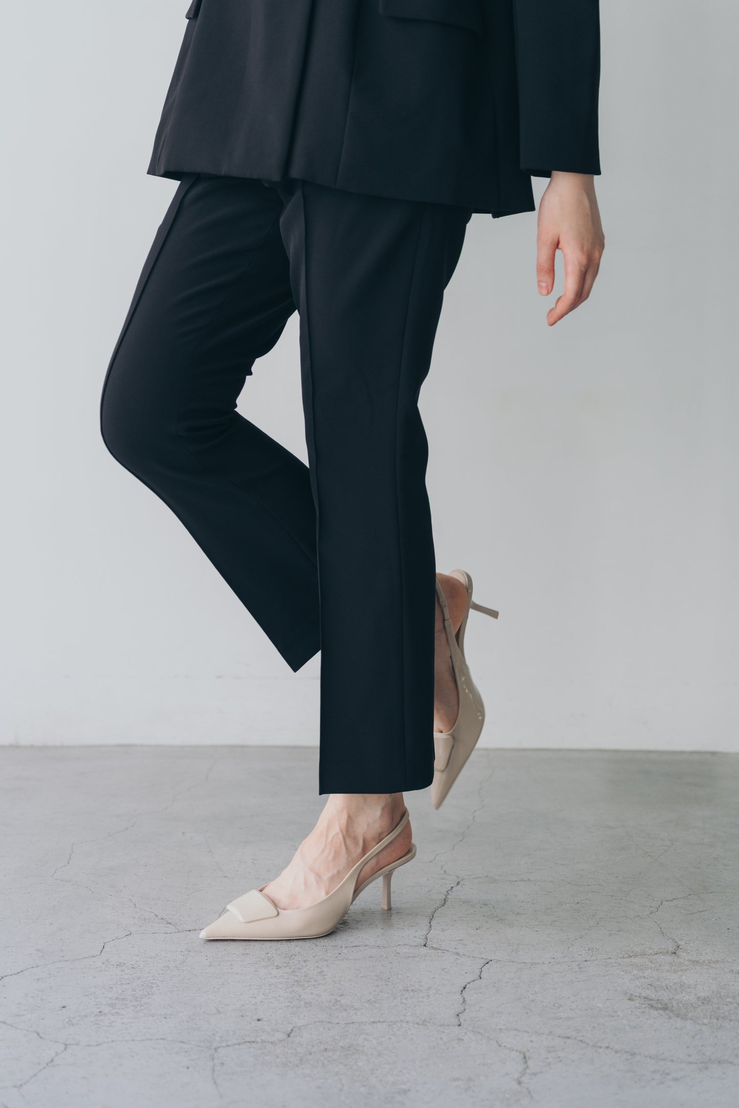 Ruffle 2way Peplum Jacket -Black