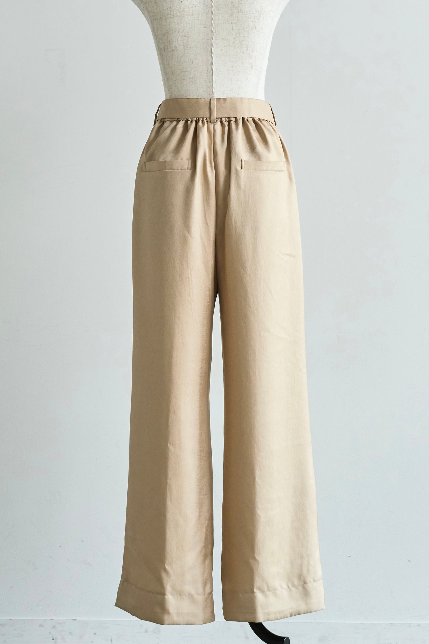 Satin wide pants - beige