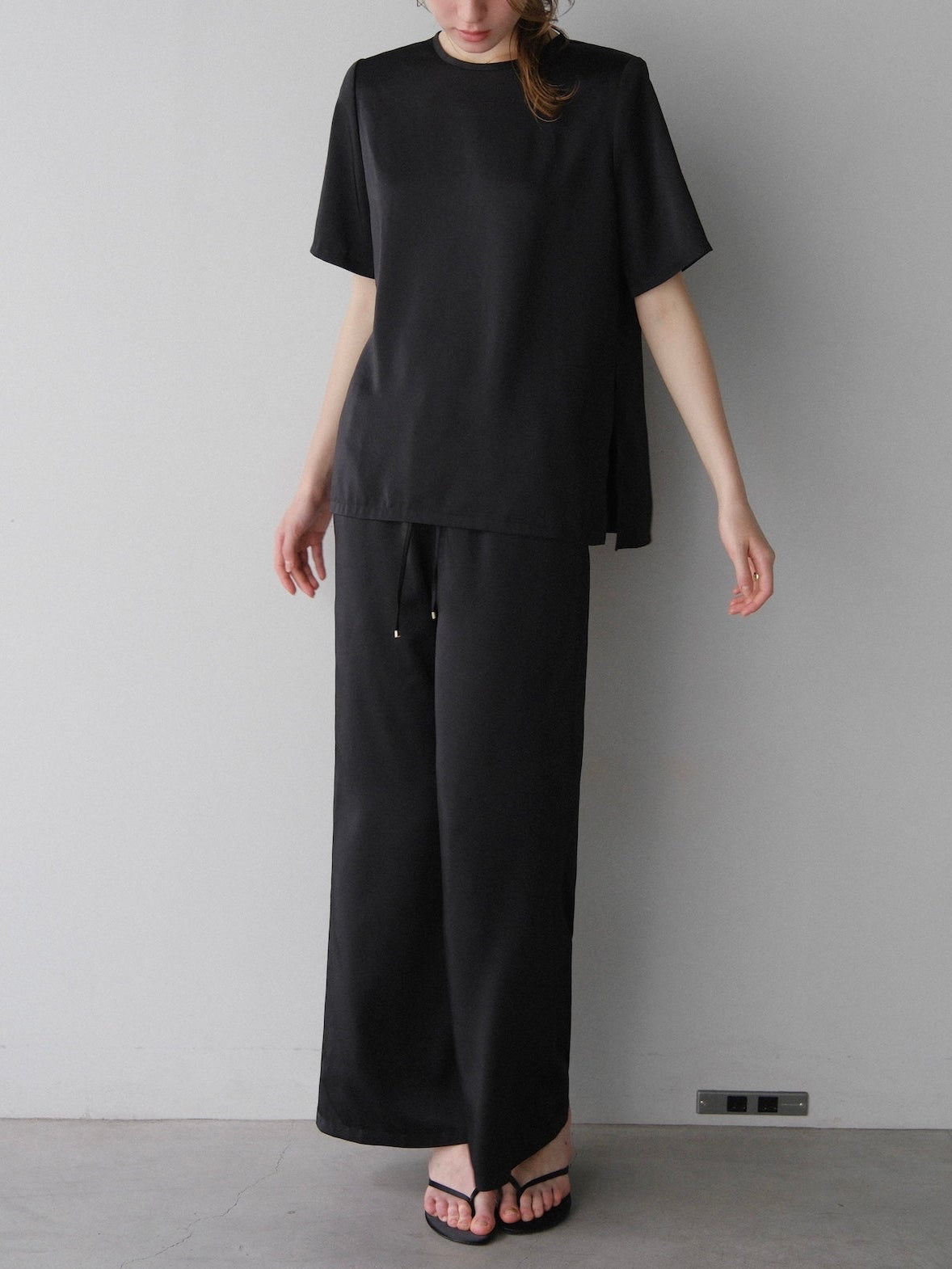 【coming soon】 Lady satin easy pants