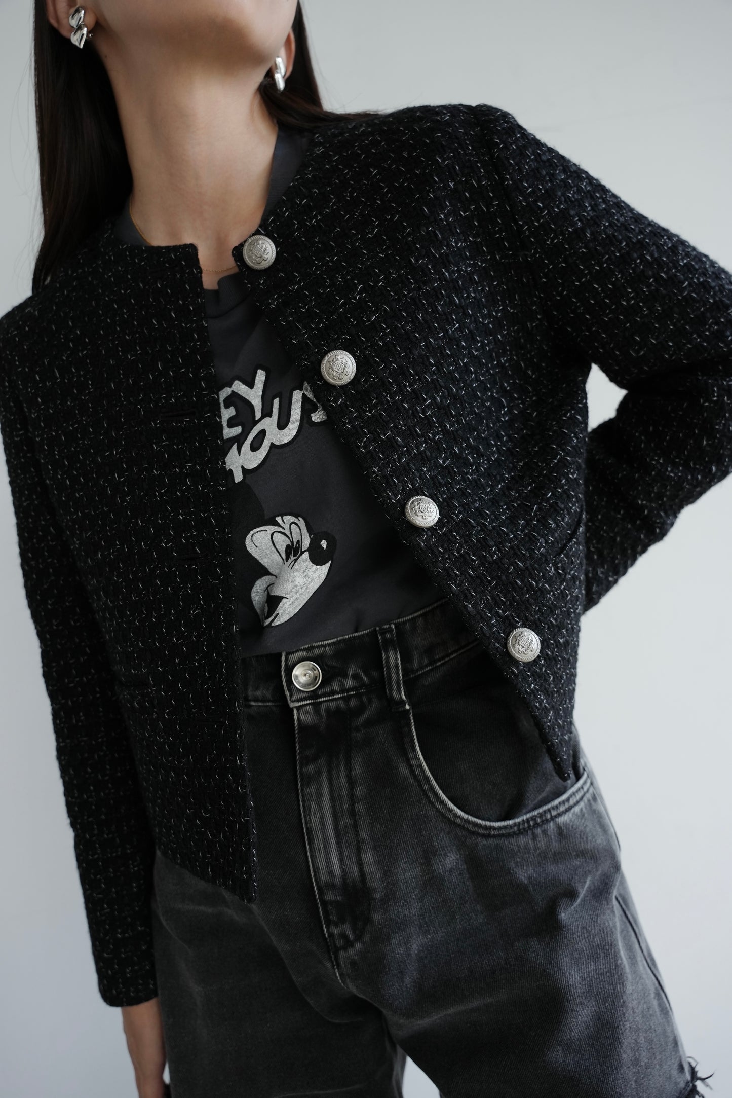 【予約】CARLA Tweed Jacket (Black)